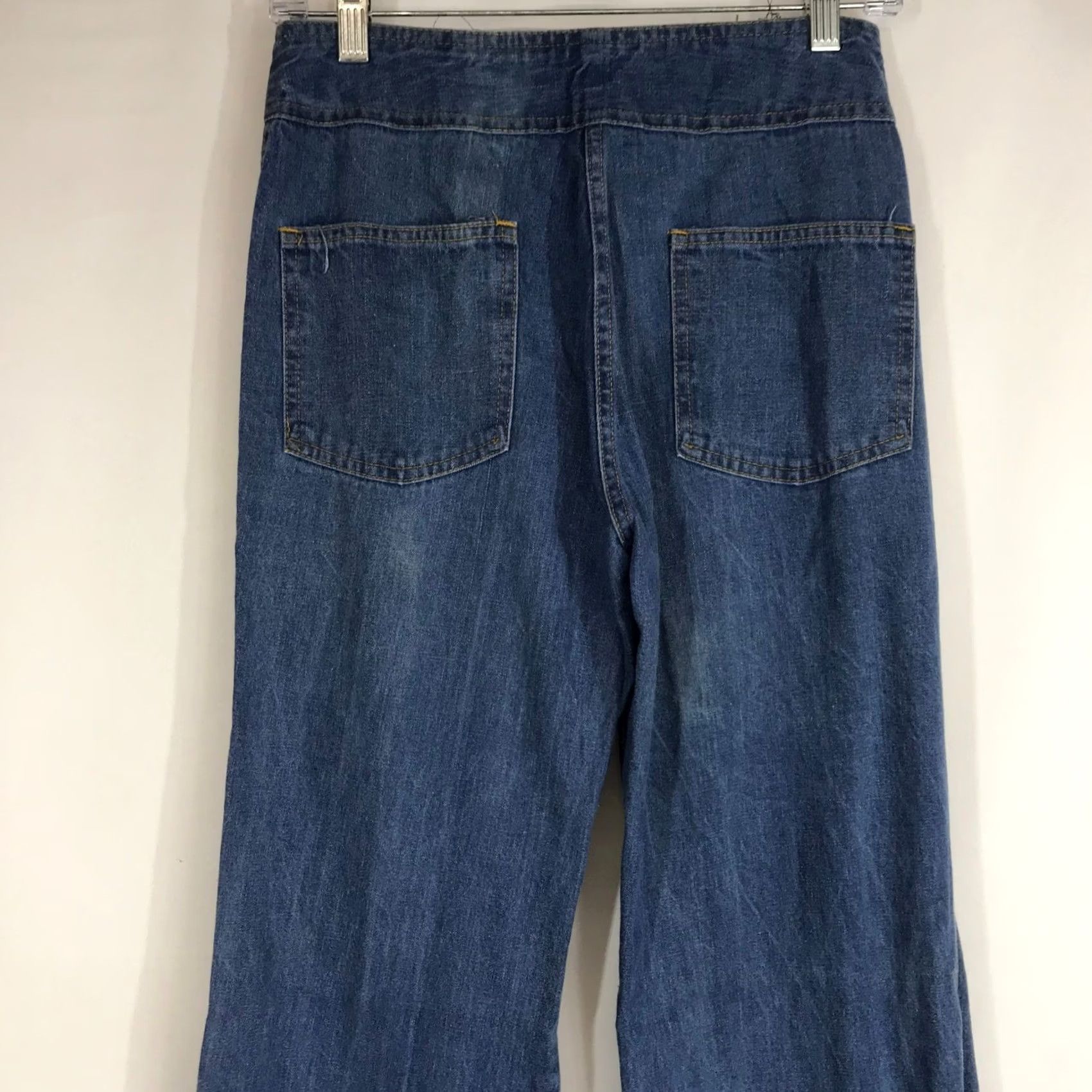 Bell VTG Rappers Bell Bottom Jeans 30x32 Mid Wash Zipper Front Flare Leg Womens Denim Pants Decade Retro 5-Pocket Size 30" / US 8 / IT 44 - 5 Thumbnail