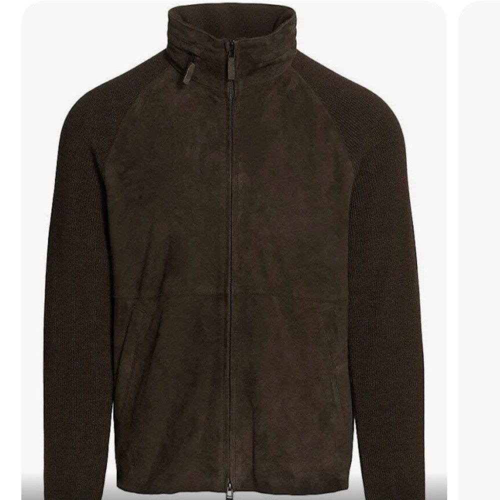 Emporio Armani Emporio Armani suede blouson jacket IT50 US40 Brown Size US M / EU 48-50 / 2 - 2 Thumbnail
