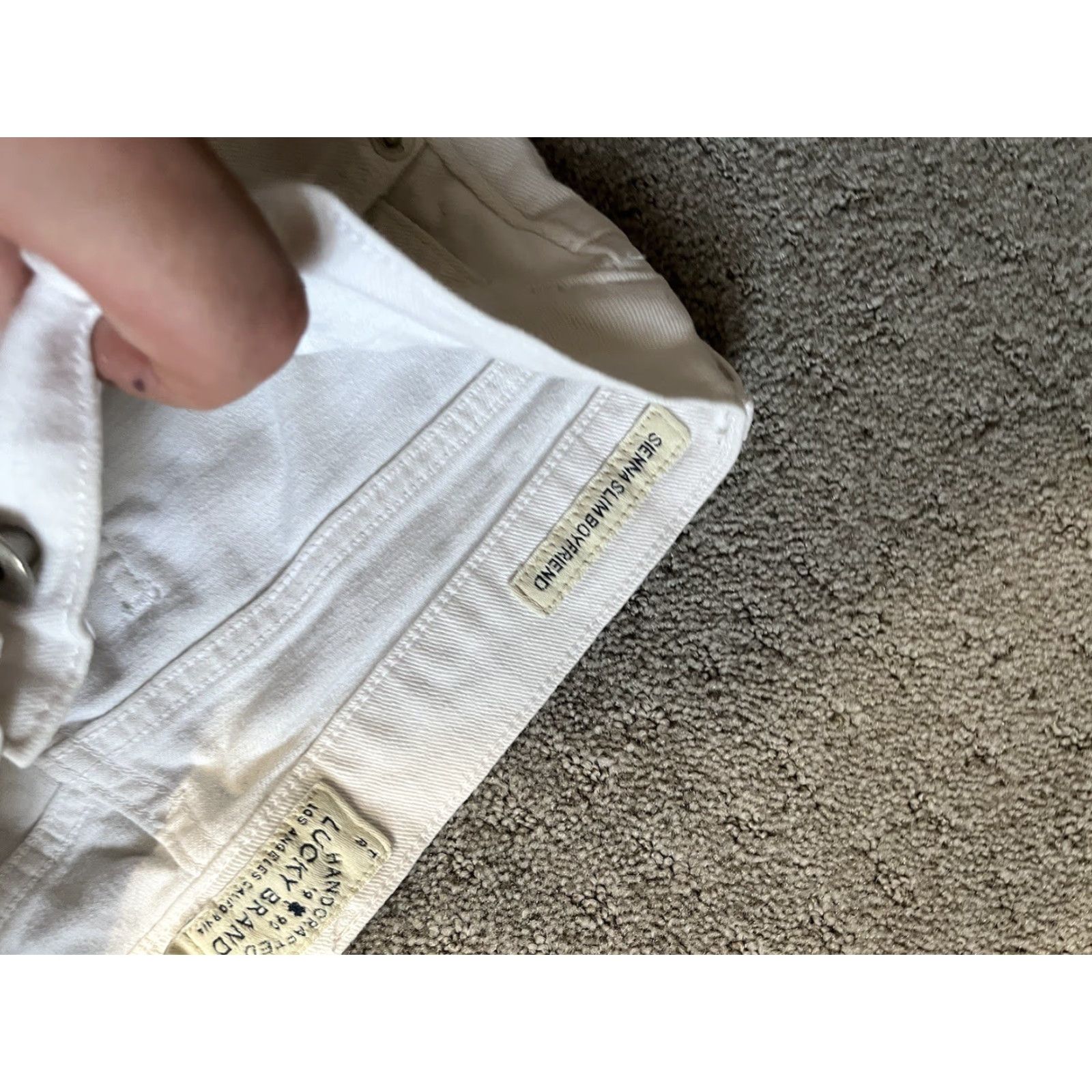 Lucky Brand Lucky Brand Sienna Slim Boyfriend Jeans Women’s 00/24 White Distressed Denim Hem Size 24" / US 00 / IT 34 - 5 Thumbnail