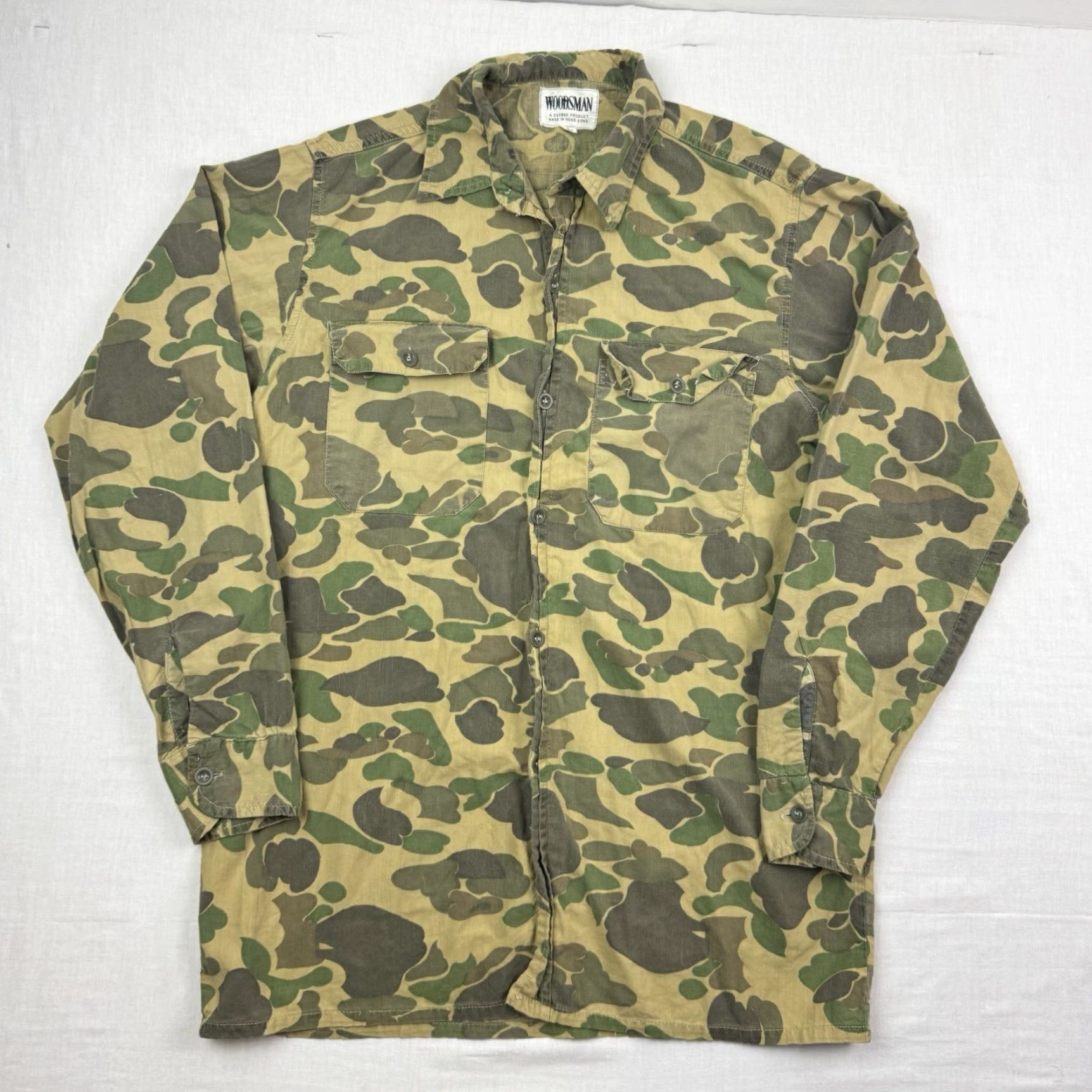 Vintage VINTAGE Woodsman Hunting Shirt Camouflage Outdoor Long Sleeve Adult Large Green 80s Men Size US L / EU 52-54 / 3 - 2 Thumbnail