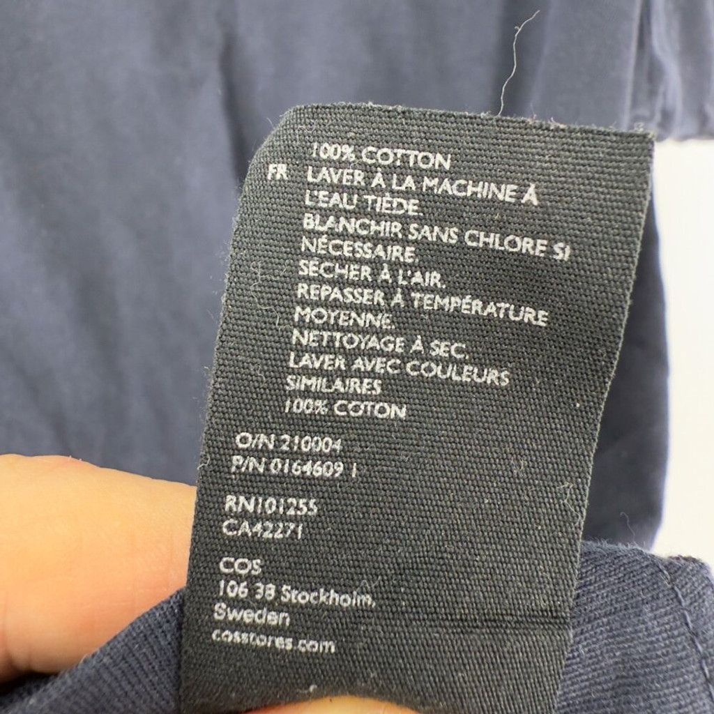 Cos COS Cotton Short Sleeves Crew Neck Navy Blue T-shirt Size L Size L / US 10 / IT 46 - 7 Thumbnail