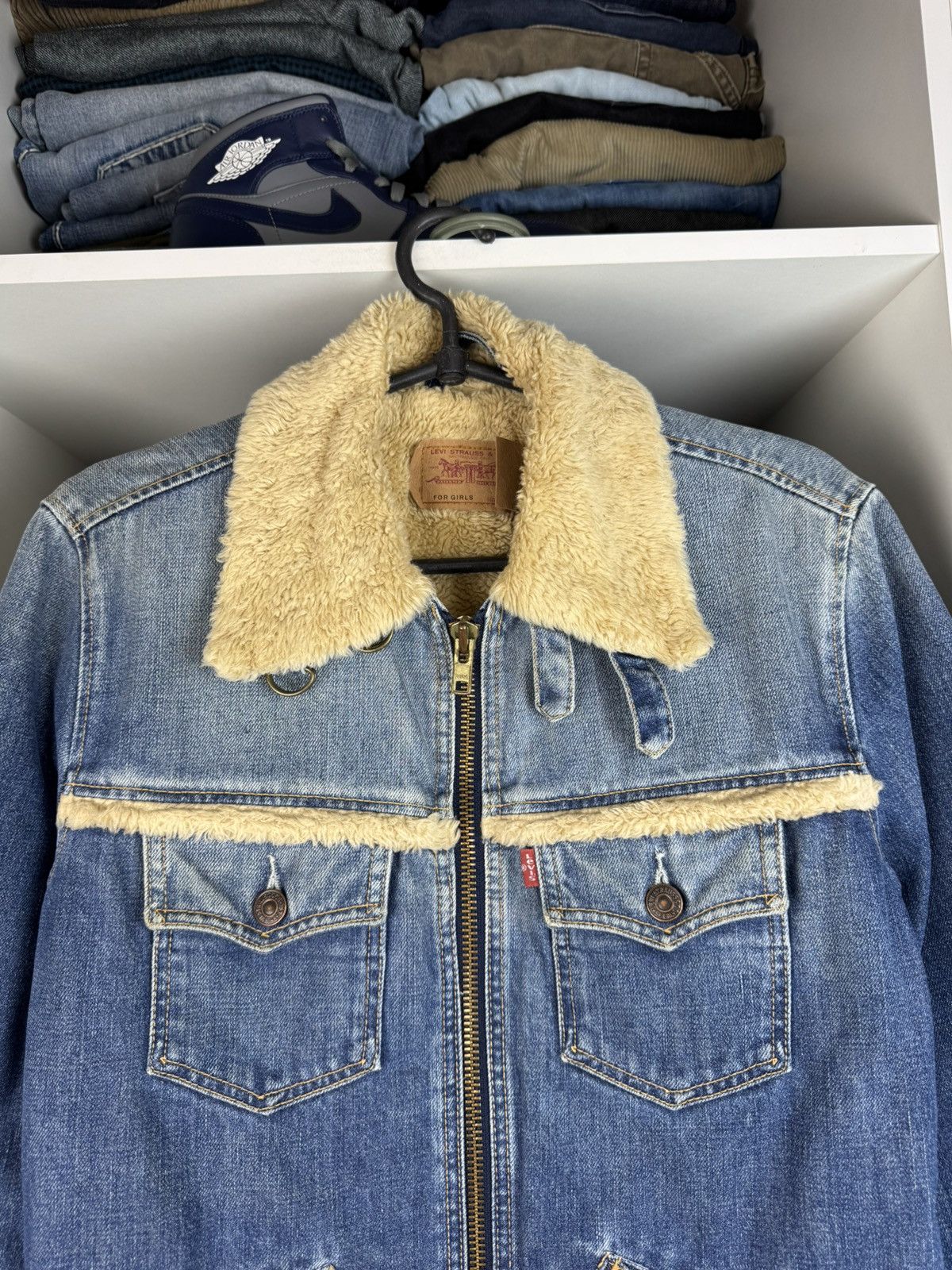 Levi's Vintage Levi's Sherpa Denim Jacket Zip Girls S Fits Women XS Size XS / US 0-2 / IT 36-38 - 2 Thumbnail