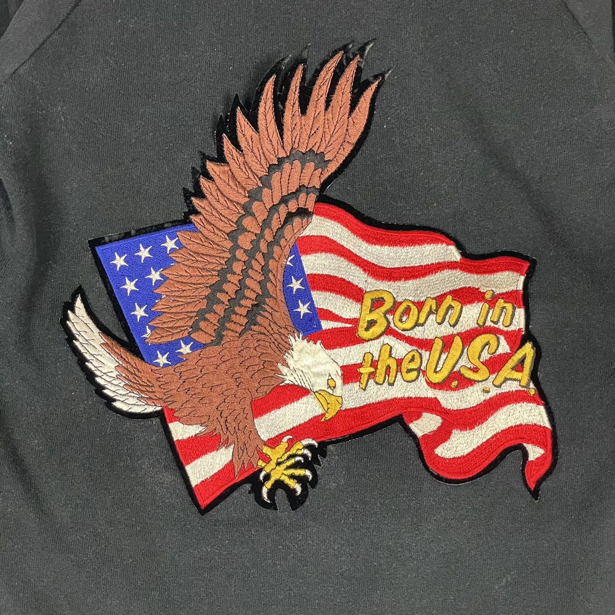 Jerzees Vintage 80s Eagle Born In The USA Crewkneck Size US S / EU 44-46 / 1 - 7 Thumbnail