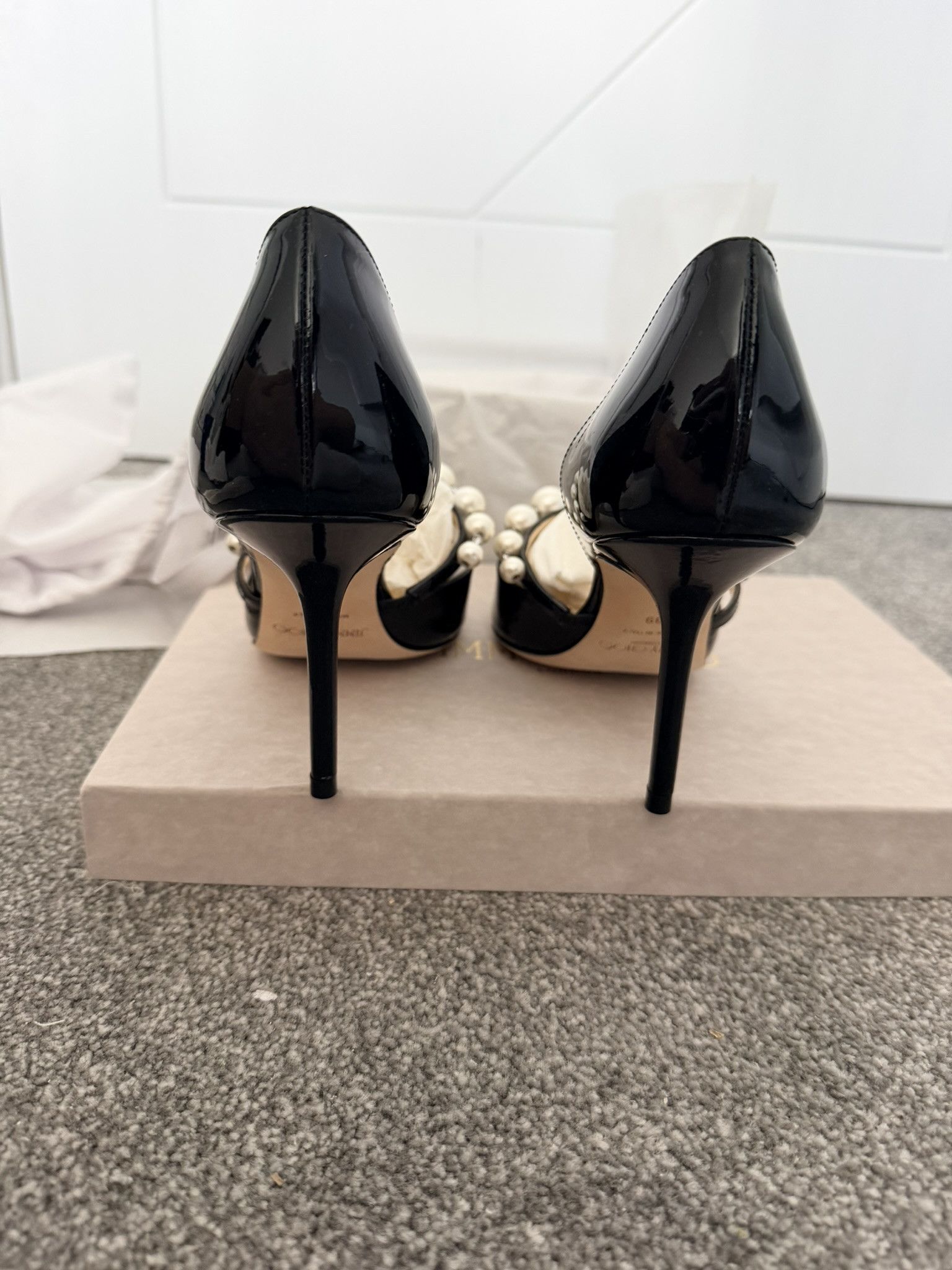 Jimmy Choo Jimmy Choo Aurelie 85 l 39 Black/ White Size US 9 / IT 39 - 4 Thumbnail