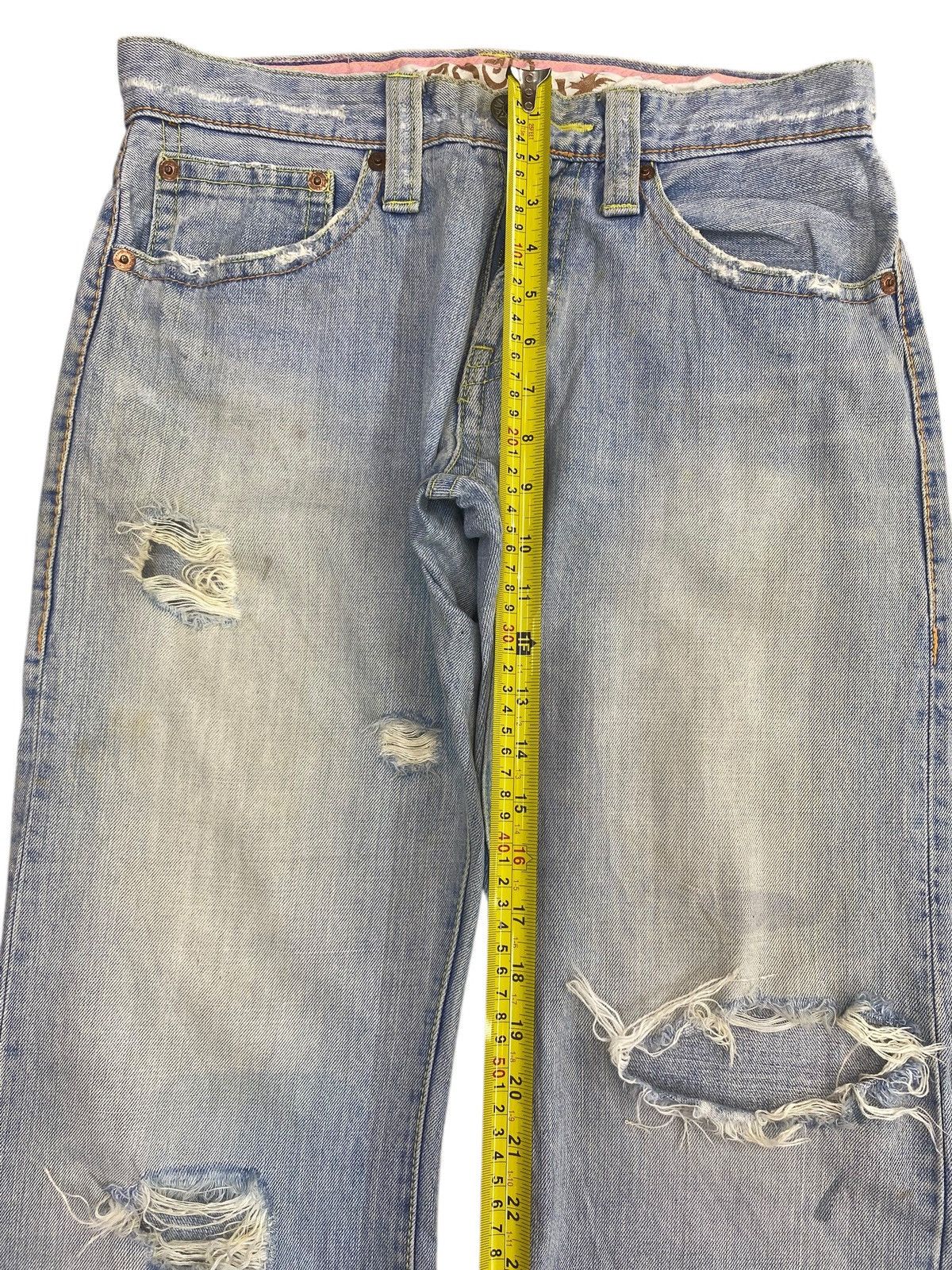 Japanese Brand Japanese Brand Acid Blue Wash Style Distressed Jeans Size US 32 / EU 48 - 6 Thumbnail