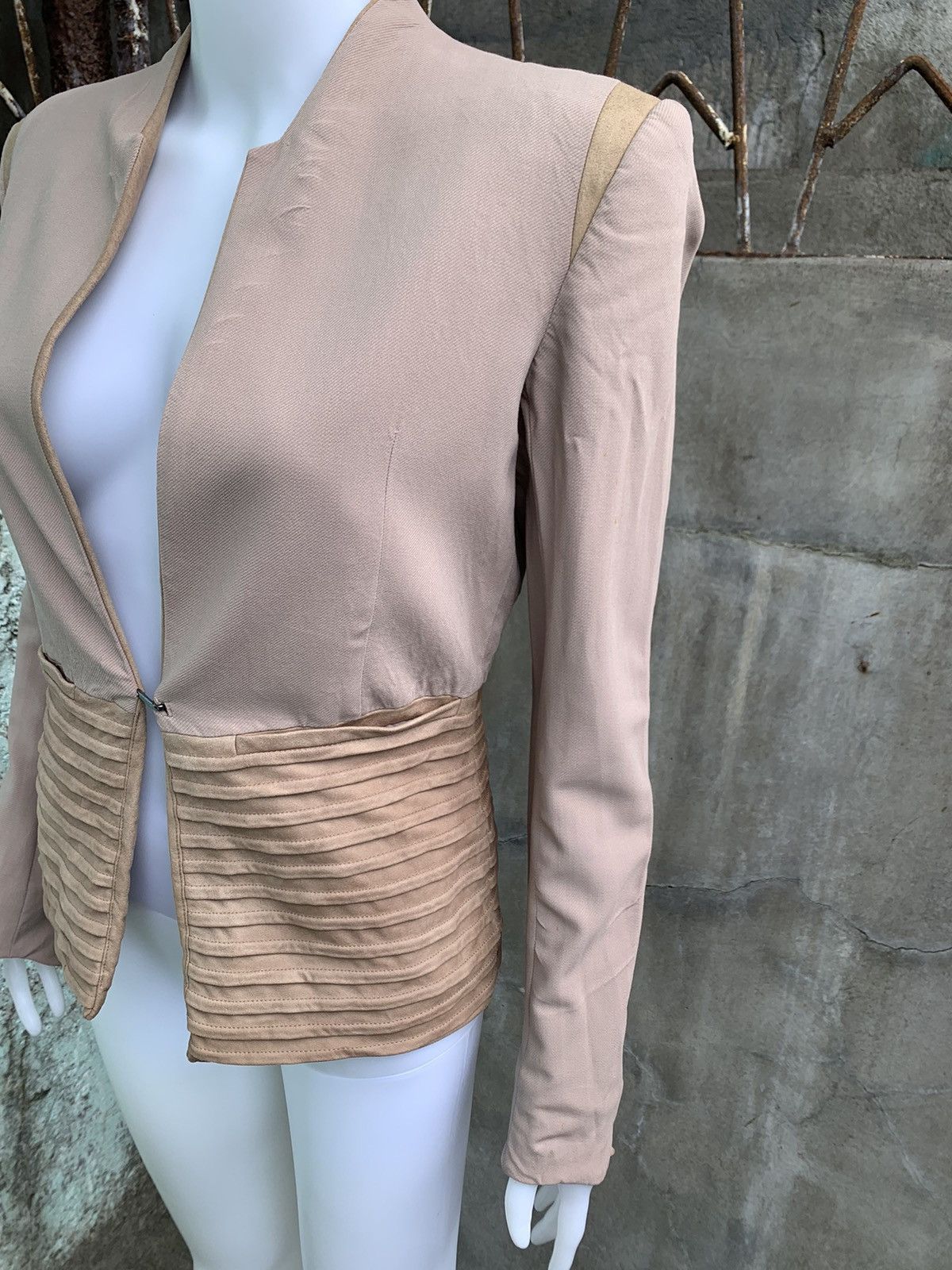 Helmut Lang Leather Panel Blazer Size M / US 6-8 / IT 42-44 - 3 Thumbnail