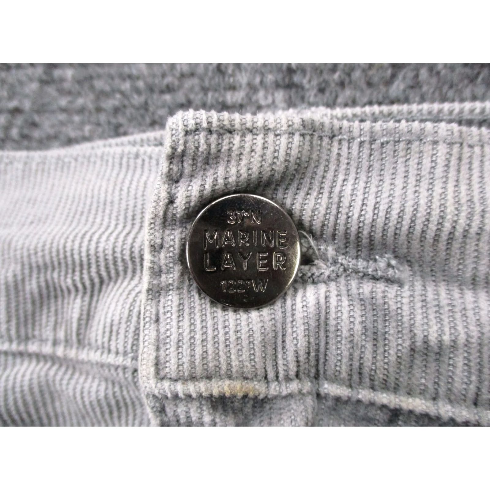 Marine Layer Marine Layer Pants Mens 32 X 30 Gray Corduroy Cambridge Cord Casual Stretch Size US 30 / EU 46 - 7 Thumbnail