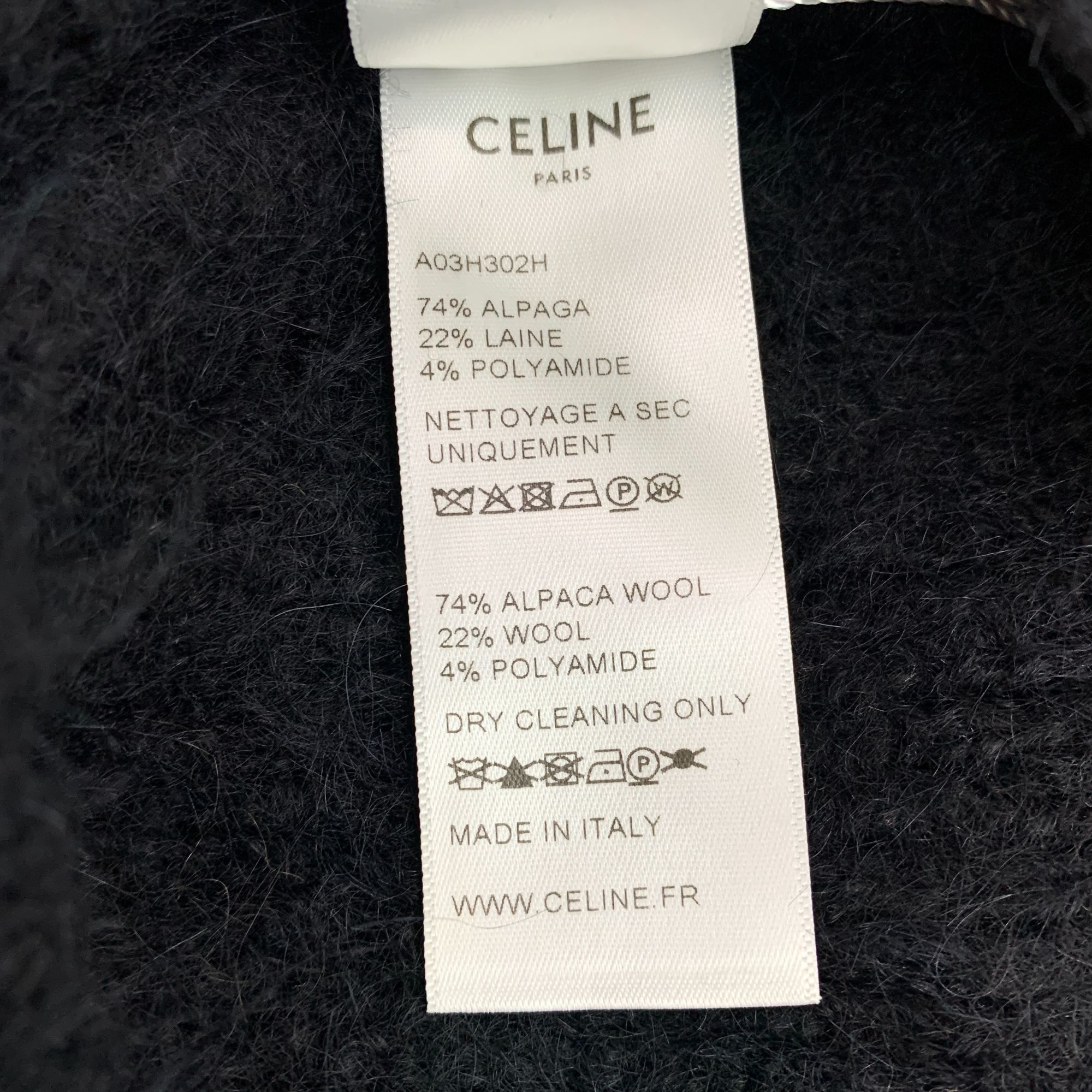 Celine Celine Black Alpaca Wool Long-Sleeved Knitted Sweater With A Size L / US 10 / IT 46 - 3 Thumbnail