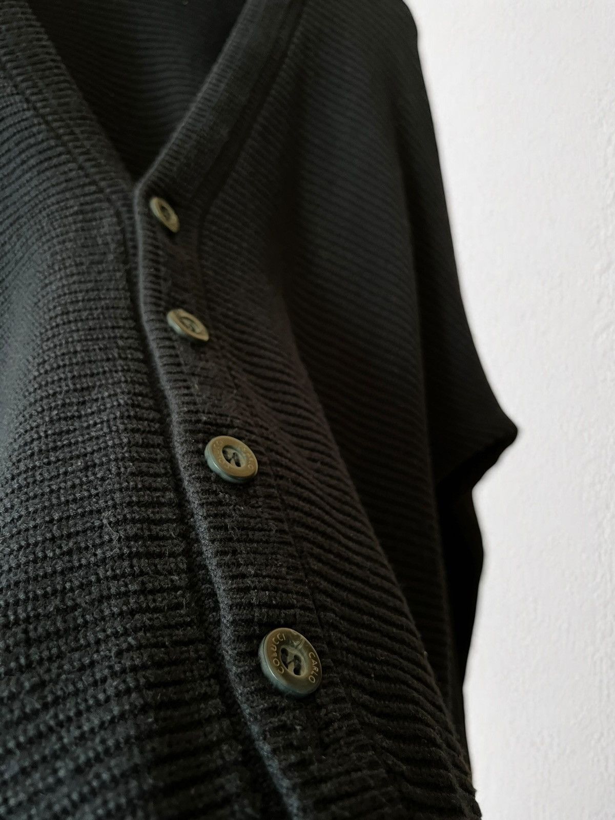 CARLO COLUCCI HEAVY KNIT CARDIGAN SWEATER AVANT GARDE y2k