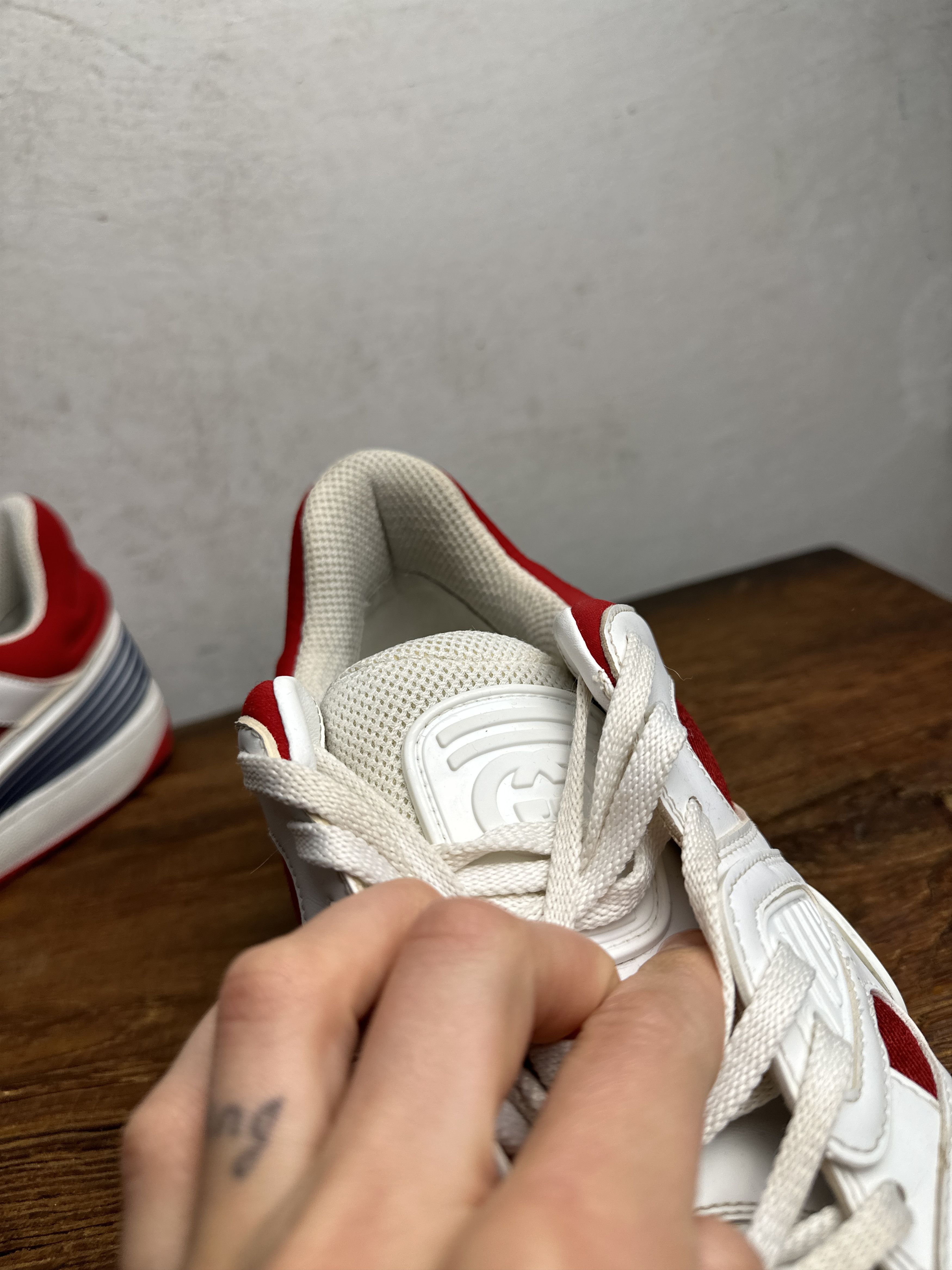 Gucci Gucci Basket Low White Demetra Red Sneakers Size US 10 / EU 43 - 10 Thumbnail