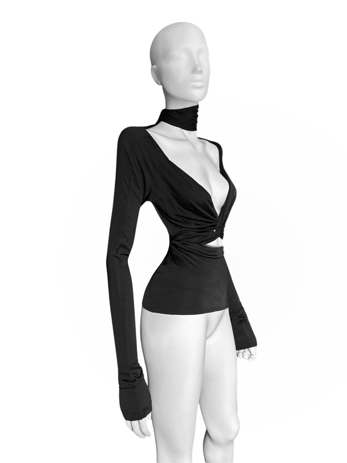 Gucci Gucci by Tom Ford Runway Draped Asymetric Satin Blouse Size S / US 4 / IT 40 - 3 Thumbnail
