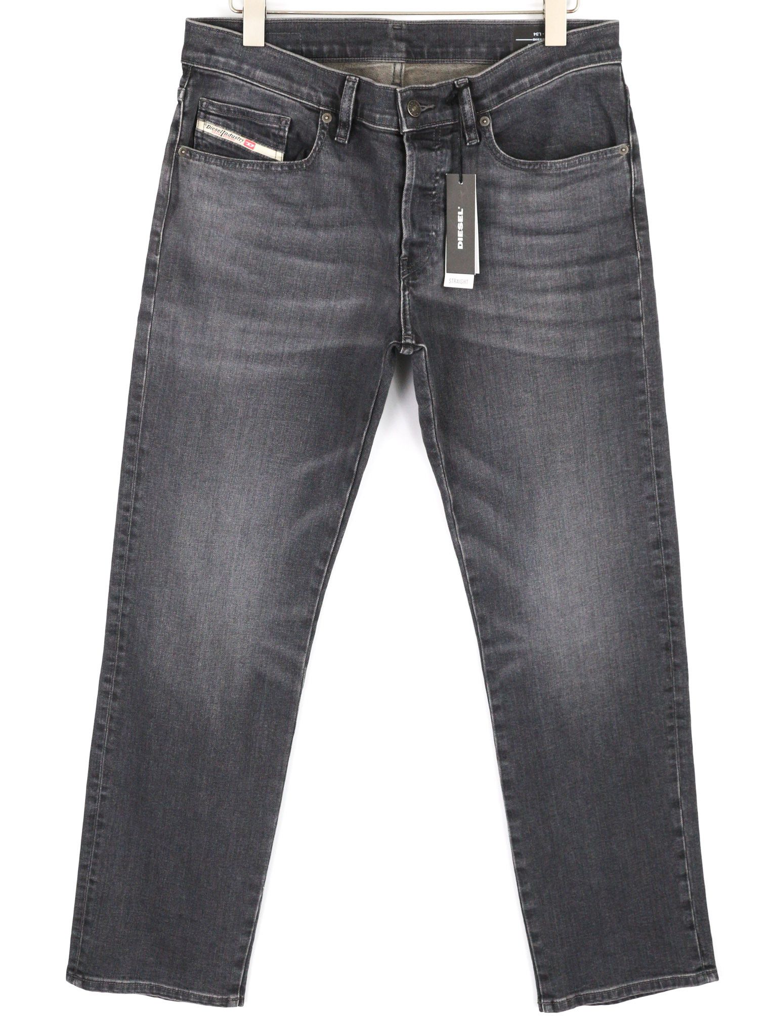 Diesel D-MIHTRY 0ELAX W32/L34 Straight Black Logo Jeans 40189 Size US 32 / EU 48 - 2 Thumbnail