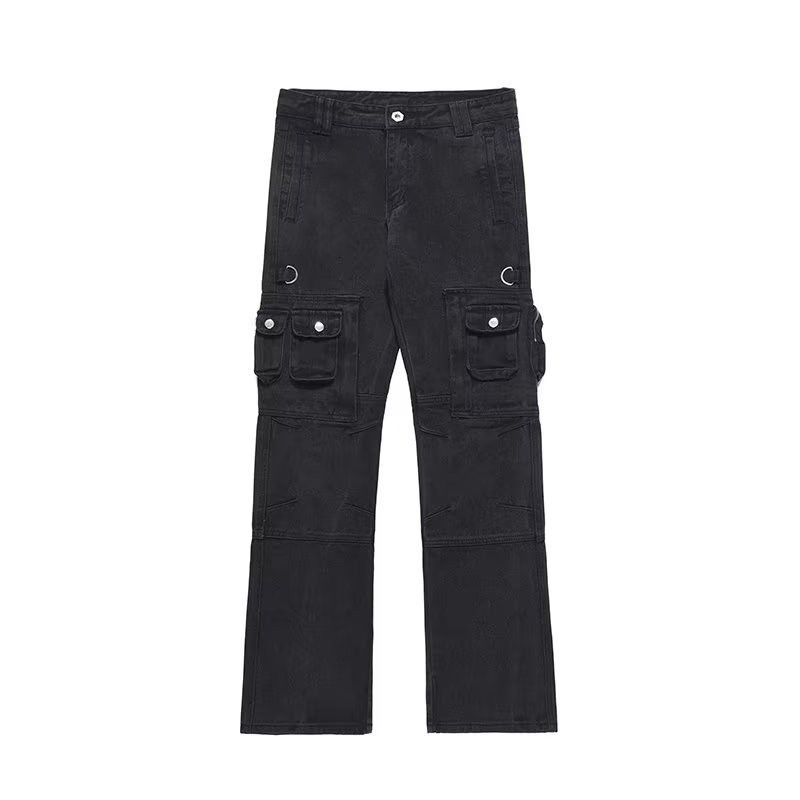 Japanese Brand × Jean Y2K Streetwear Multi Pocket Black Cargo Jeans Size US 28 / EU 44 - 3 Thumbnail