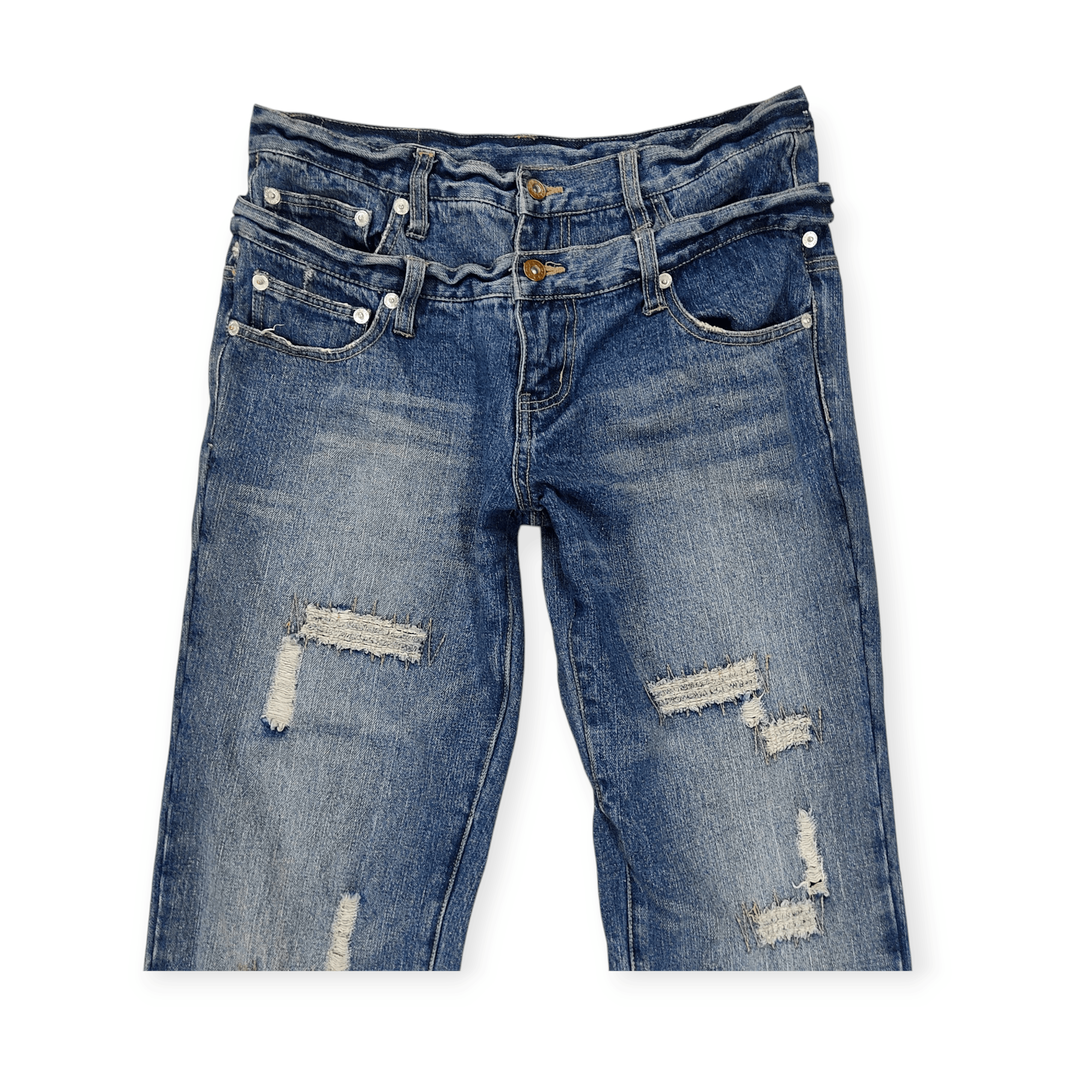 If Six Was Nine If6Was9 Zero San Double Waist Distressed Denim Pants Size US 32 / EU 48 - 4 Thumbnail