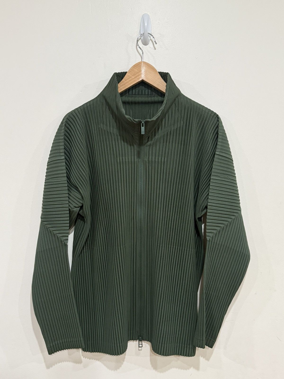 Homme Plisse Issey Miyake Issey Miyake Homme Plisse Pleated Zip Up Forest Green Size US L / EU 52-54 / 3 - 1 Thumbnail