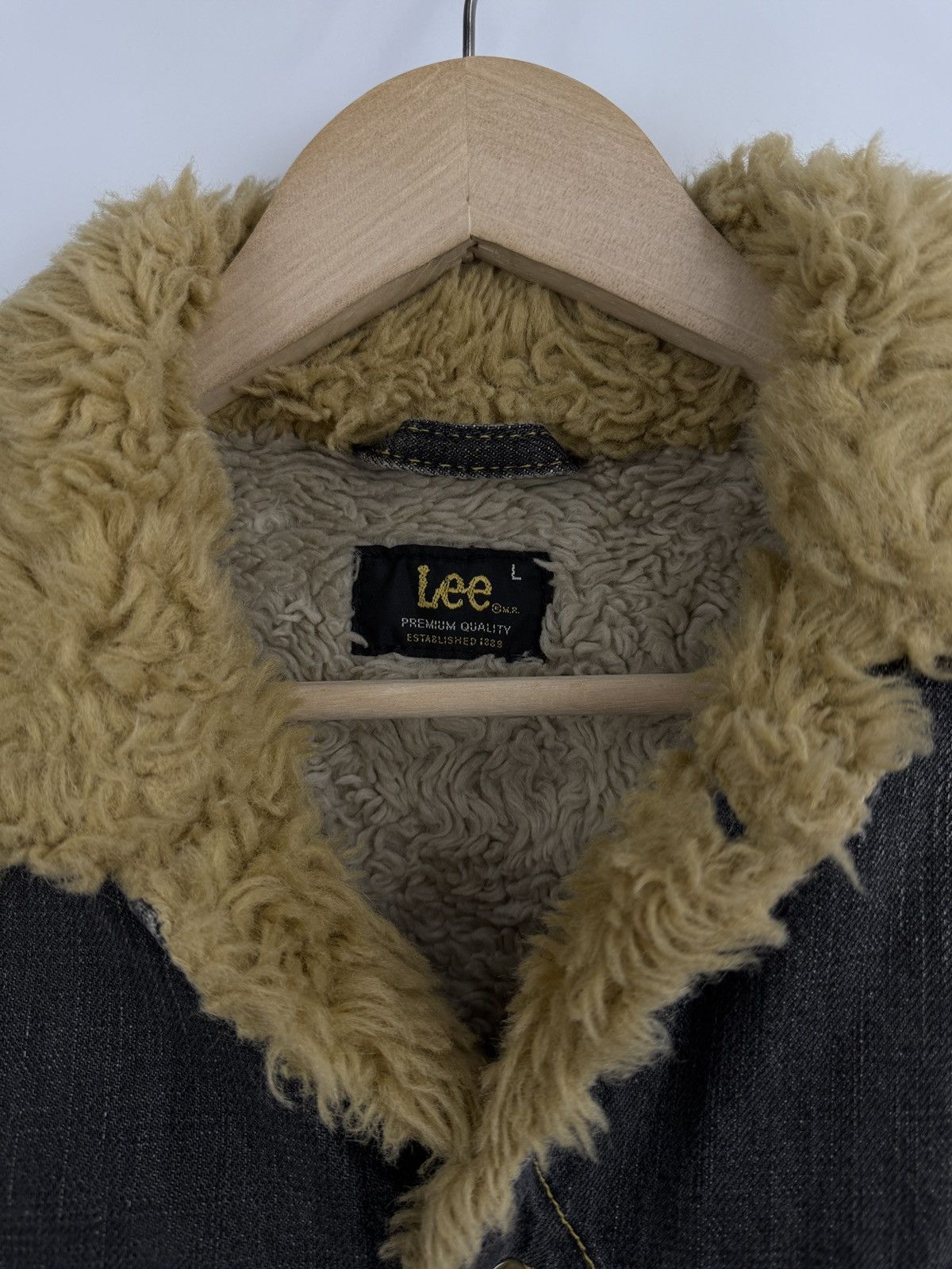 Lee 🇺🇸 Vintage 90s Lee Riders Kansas Sherpa Furry Slim Jacket Y2K Size US L / EU 52-54 / 3 - 6 Thumbnail