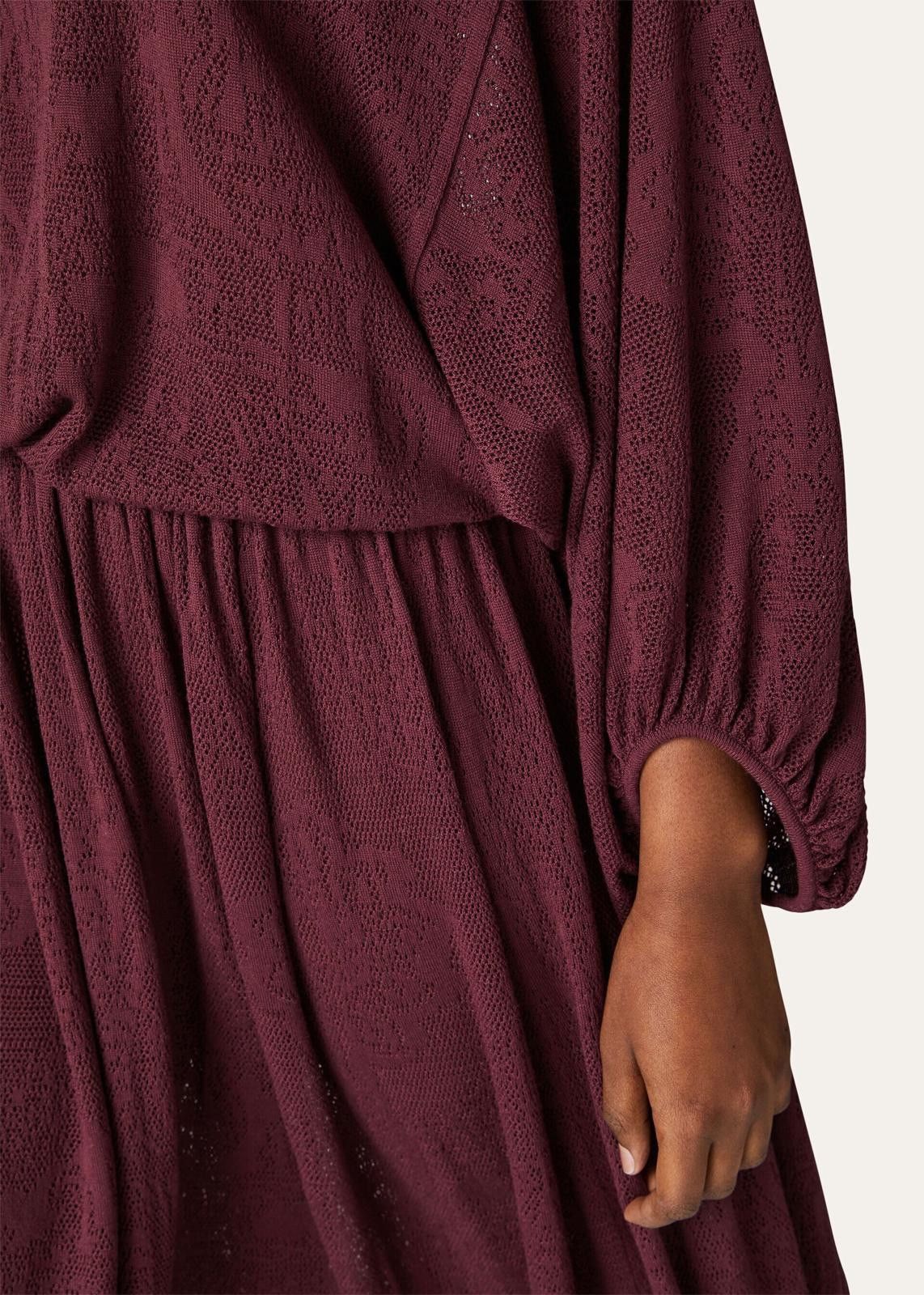 Loro Piana o1srvl11e1224 Virgin Wool Cajamarca Dress in Burgundy Size L / US 10 / IT 46 - 3 Thumbnail