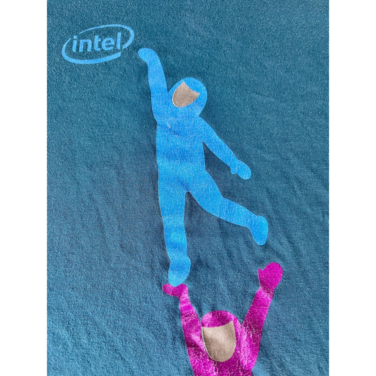 American Apparel Intel Invent New Reality Mens Graphic T-Shirt Blue USA XL Size US XL / EU 56 / 4 - 10 Thumbnail