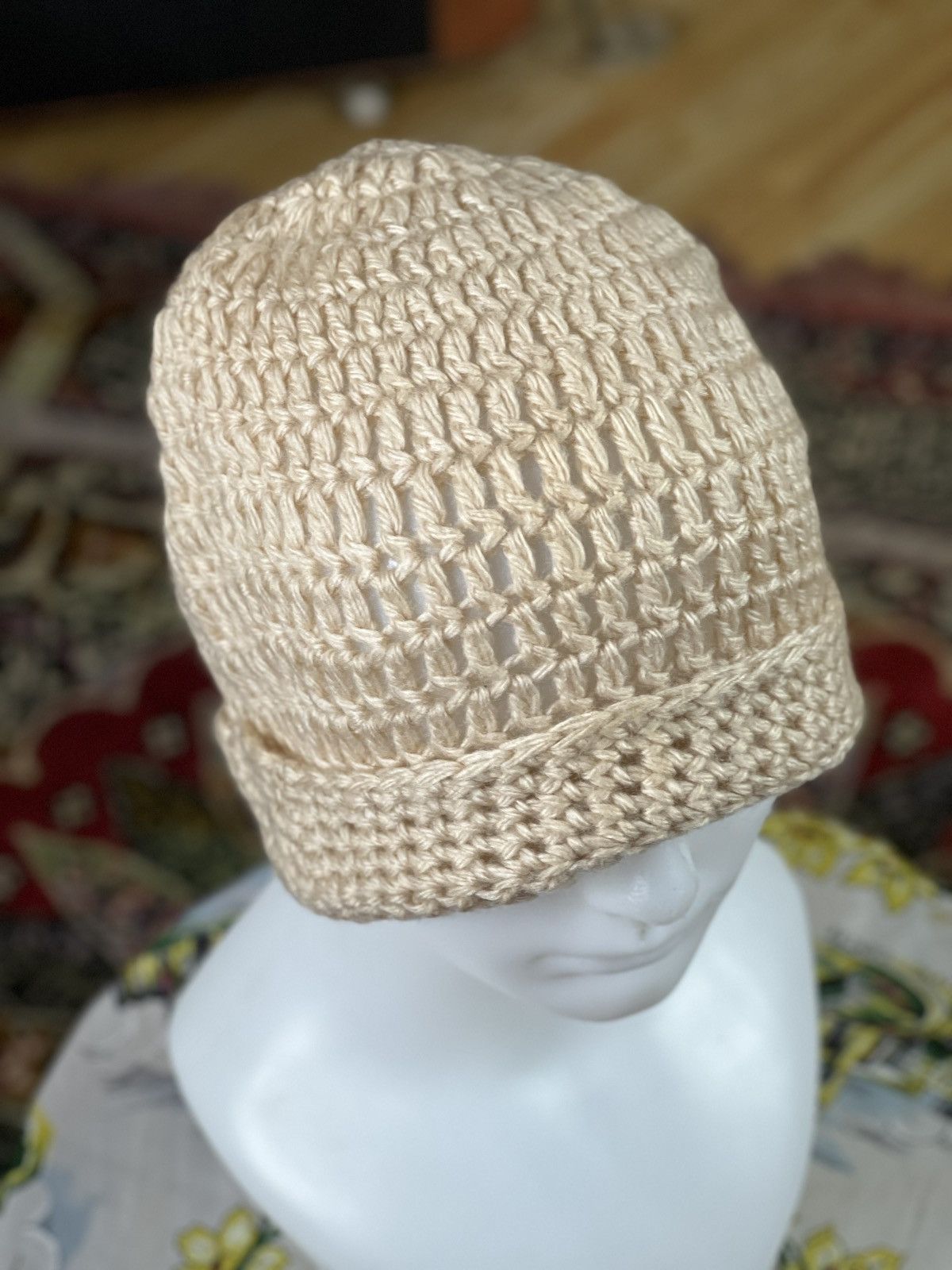 Japanese Brand Beanie Hat Cream Cable Knit SIZE 56-58 CM Size ONE SIZE - 4 Thumbnail