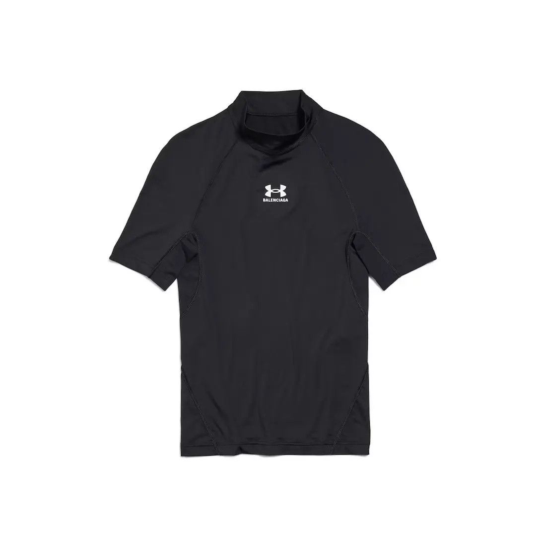 Balenciaga × Under Armour o1tr1nto1125 Under Armour® Mock Neck T-Shirt in Black Size US M / EU 48-50 / 2 - 1 Thumbnail
