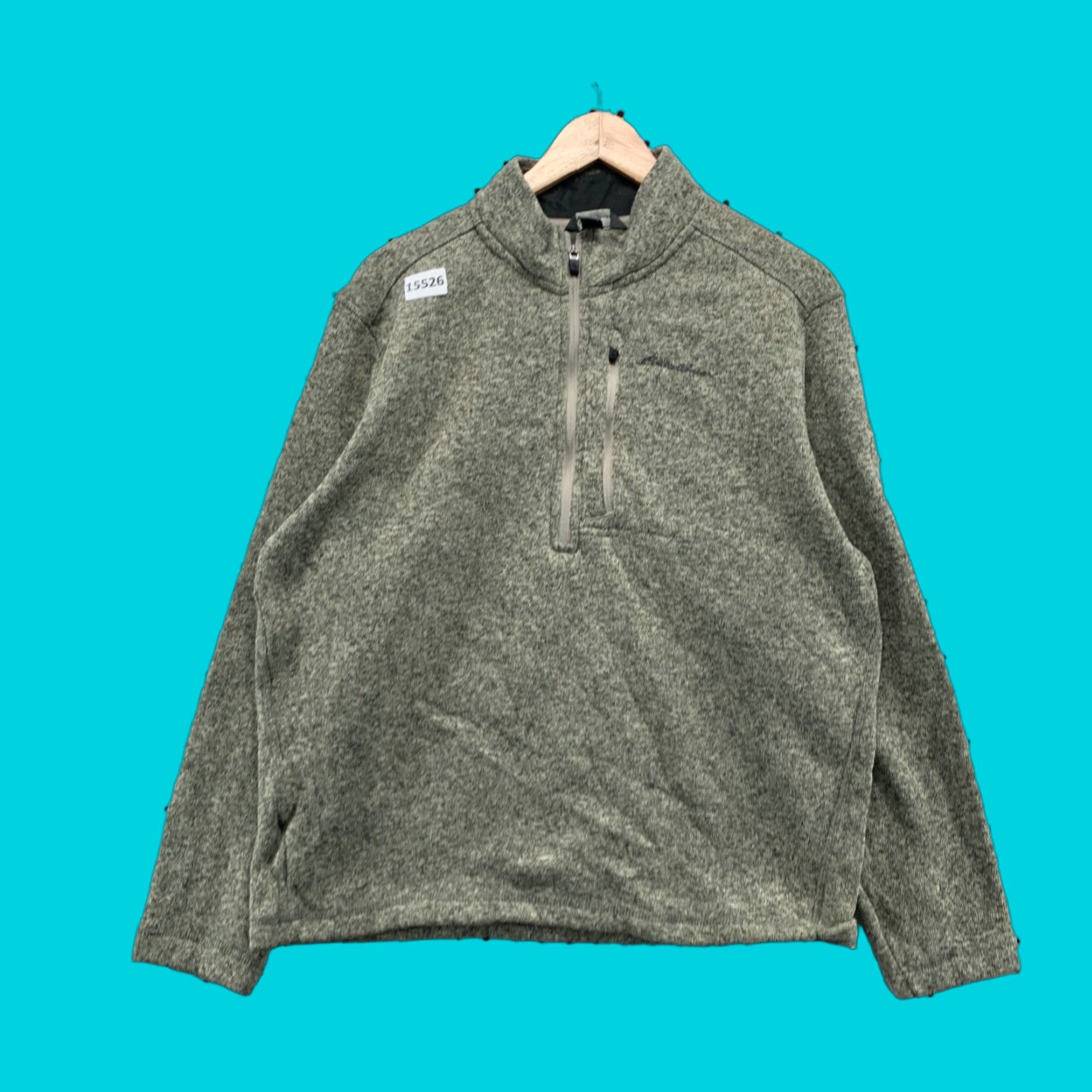 Eddie Bauer VINTAGE Eddie Bauer Sweater Shirt Women XL 1/4 Zip Fleece Pullover Gray Beige Pockets Womens Size XL / US 12-14 / IT 48-50 - 1 Thumbnail
