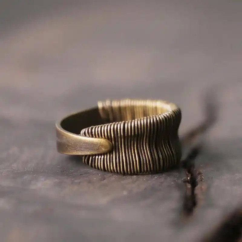 Jewelry × Vintage Original new Thai silver copper wire adjustable ring Size ONE SIZE - 1 Thumbnail