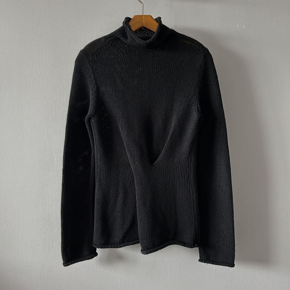 Yohji Yamamoto Y's Yohji Yamamoto Twisted Back Cotton Turtleneck