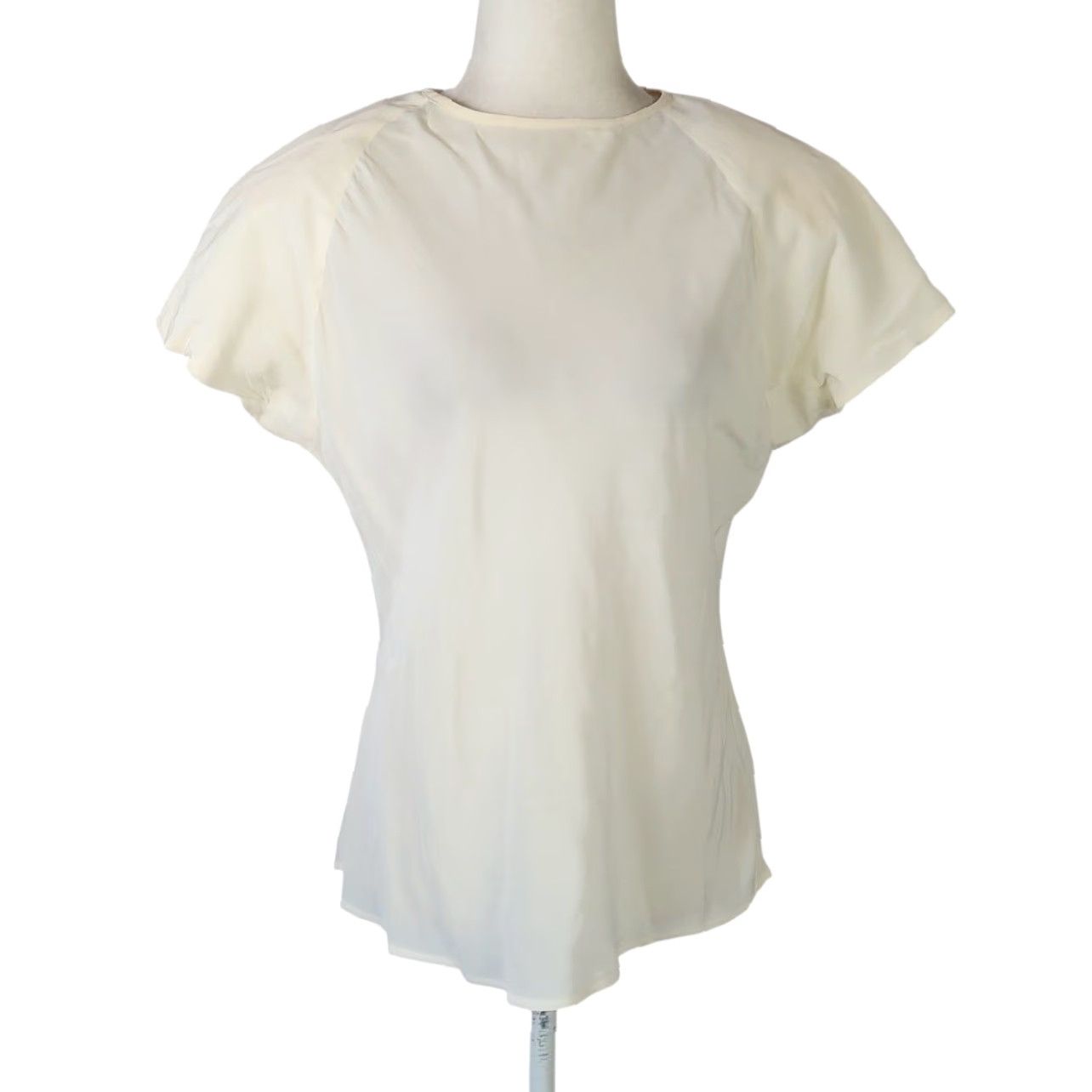 Vintage VINTAGE Clio Blouse Silk Short Sleeve Cream 100% Silk Top L Womens 80s 90s Spring Summer Secret Size L / US 10 / IT 46 - 2 Thumbnail