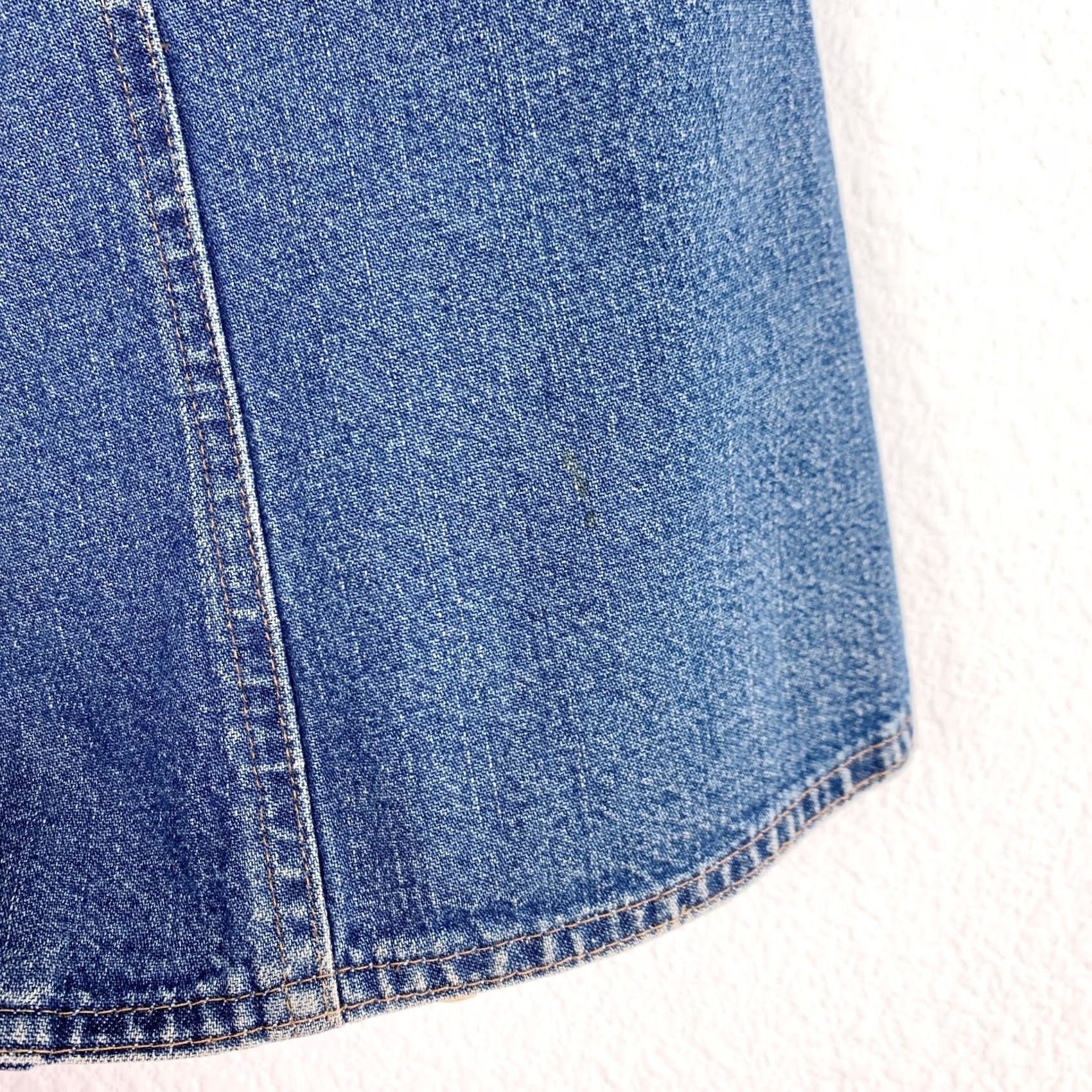 Denime VINTAGE Vivaldi Denim Vest Shirt Women M Blue 90s Western Grunge Button Up Size Medium Size 32" / US 10 / IT 46 - 6 Thumbnail