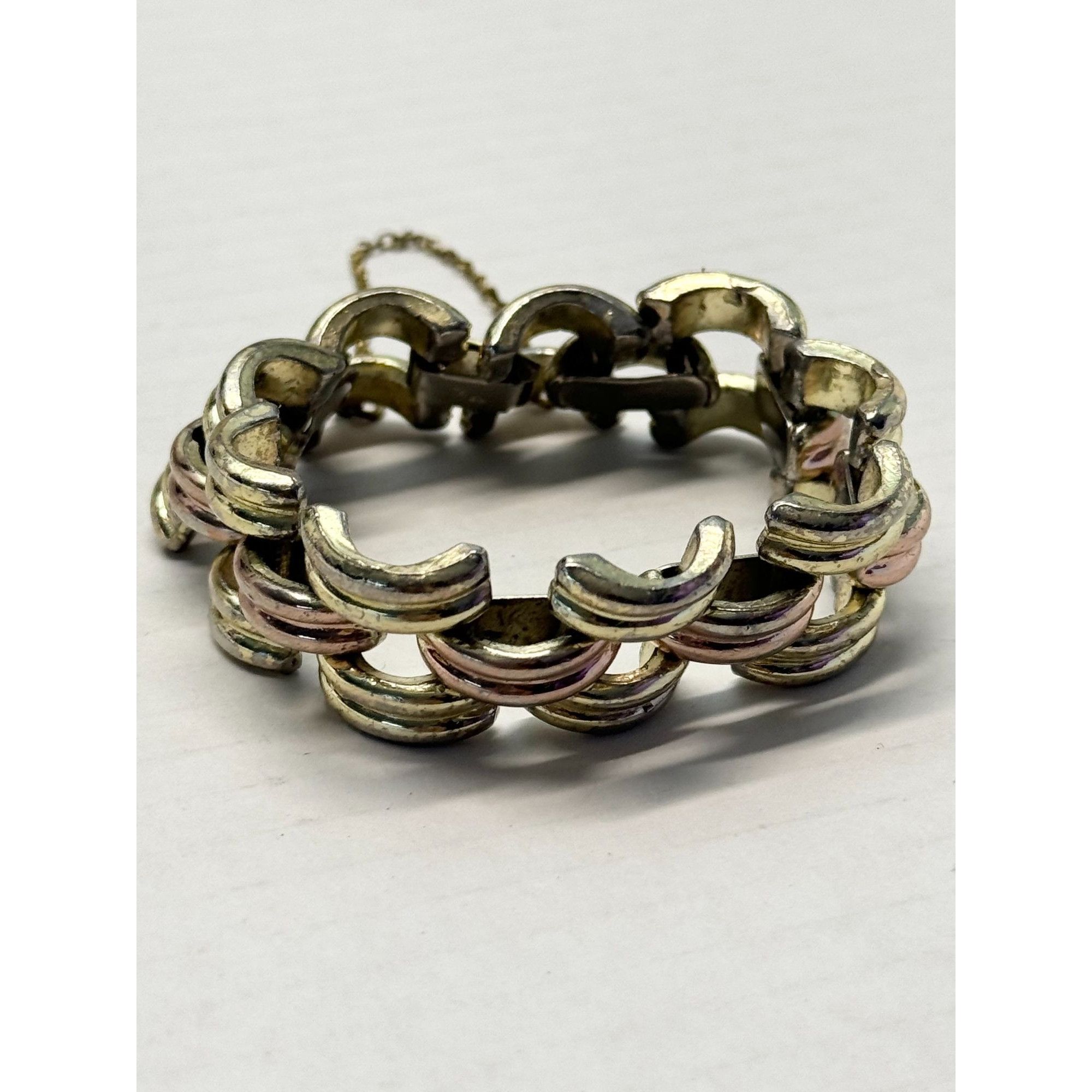 Monet Vintage Monet Jewelry Wide Two Tone Bracelet Size ONE SIZE - 5 Thumbnail