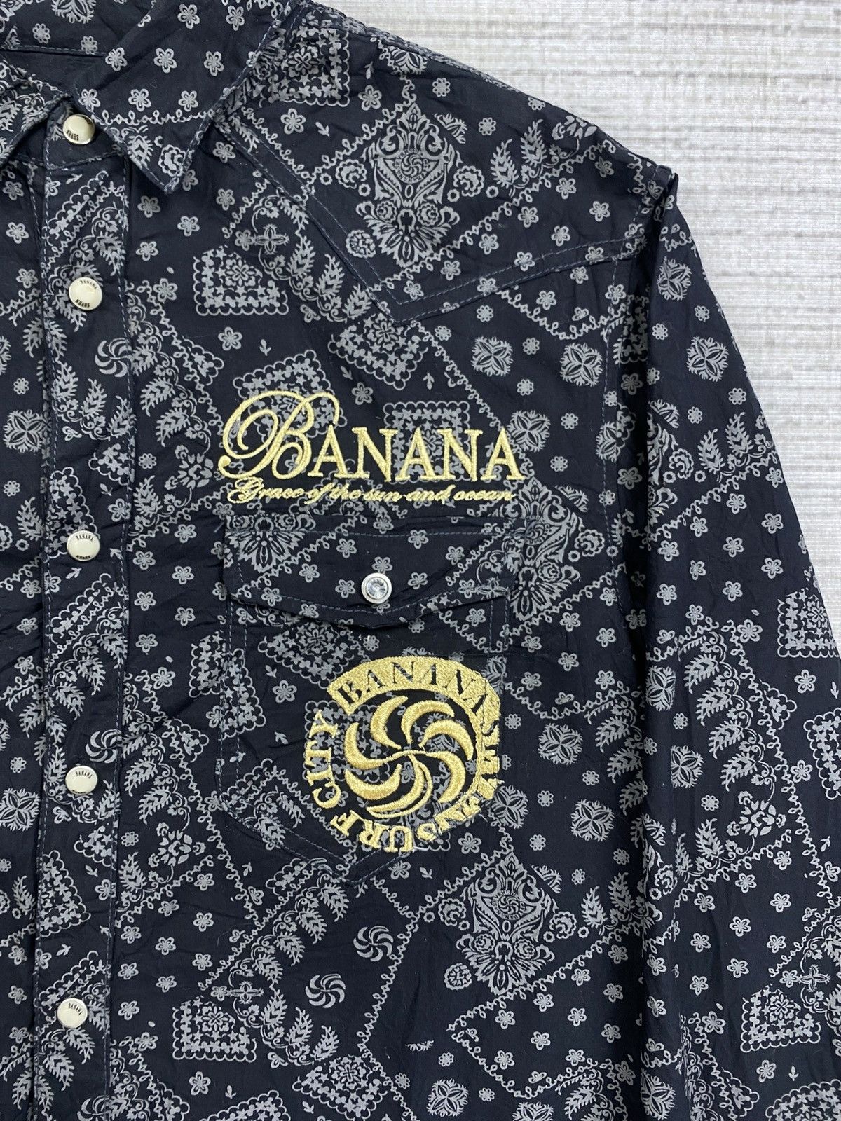 14th Addiction × Beauty Beast × Vintage Vtg Banana Seven Embroidery Logo FullPrinted Button Up Shirt Size US M / EU 48-50 / 2 - 9 Thumbnail