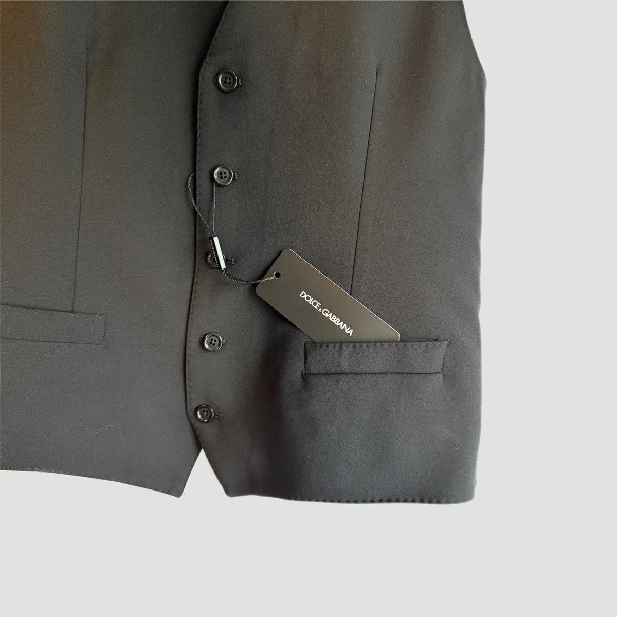 Dolce & Gabbana D&G Black Slim Fit Three Piece Suit Size 38S - 20 Thumbnail