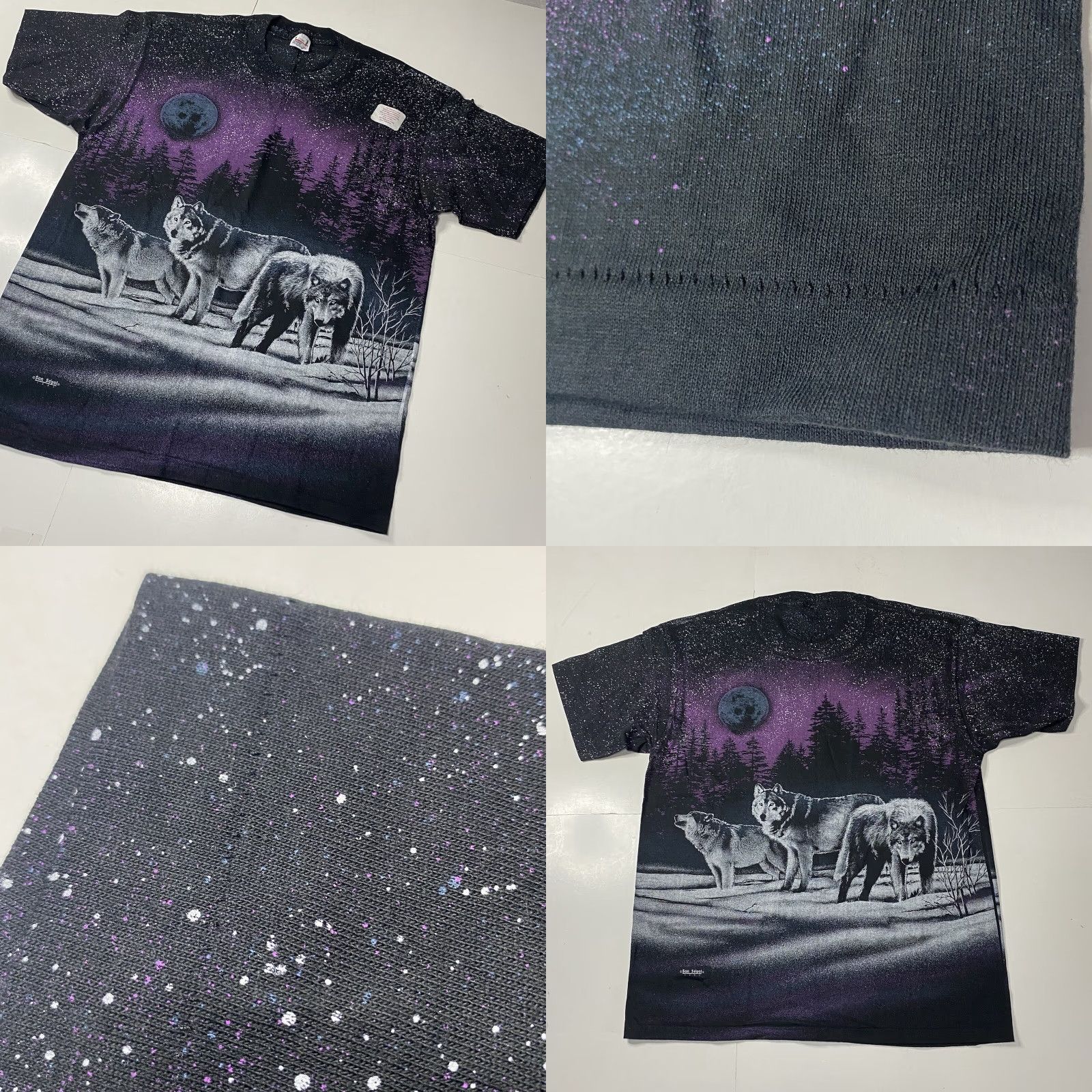 Anvil VINTAGE 90s AOP Wolves Single Stitch T-Shirt Double Sided Made In USA XL Size US XL / EU 56 / 4 - 10 Thumbnail