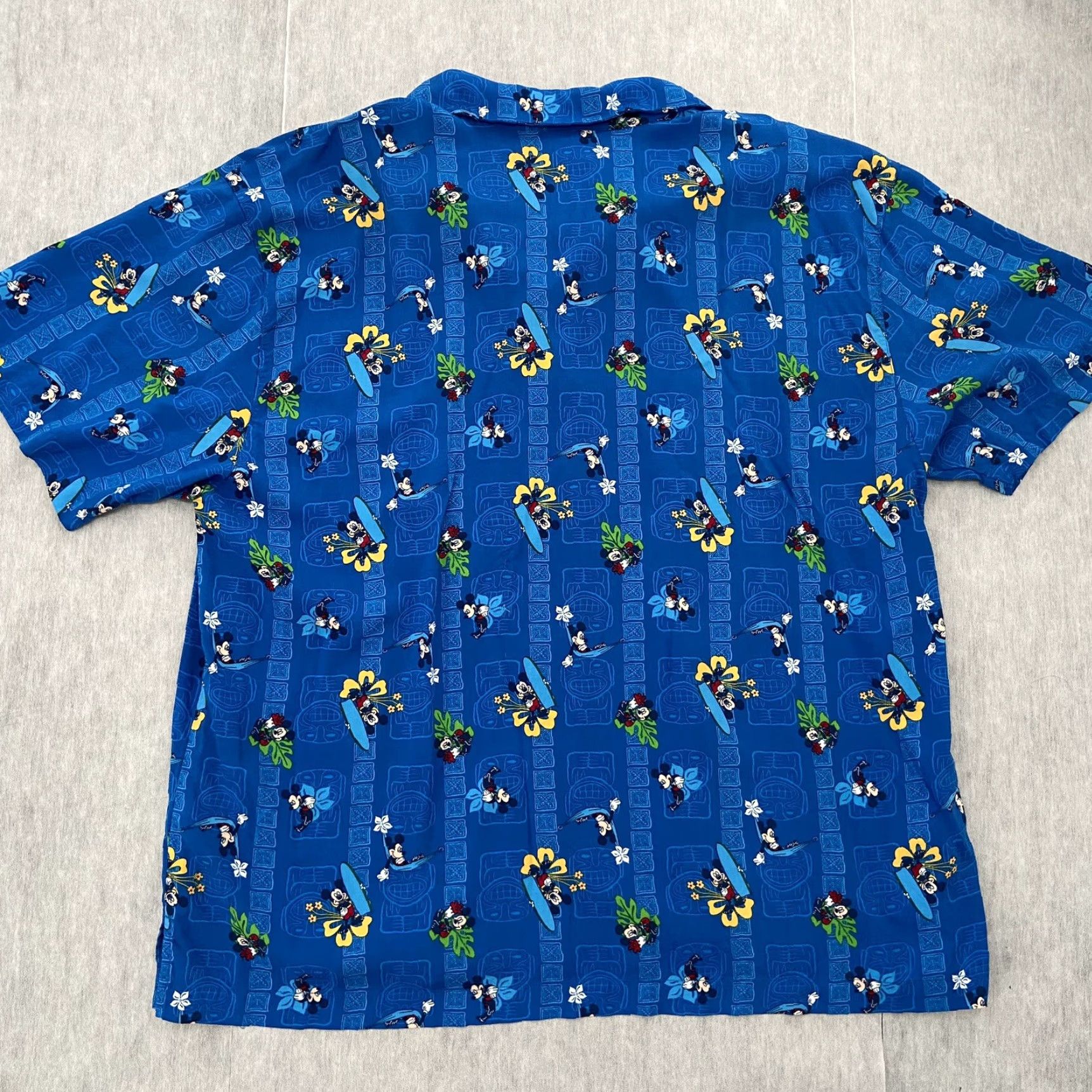 Disney DISNEY Mickey Mouse Hawaiian Shirt Adult XL Blue Button-Up Casual Travel Size US XL / EU 56 / 4 - 2 Thumbnail