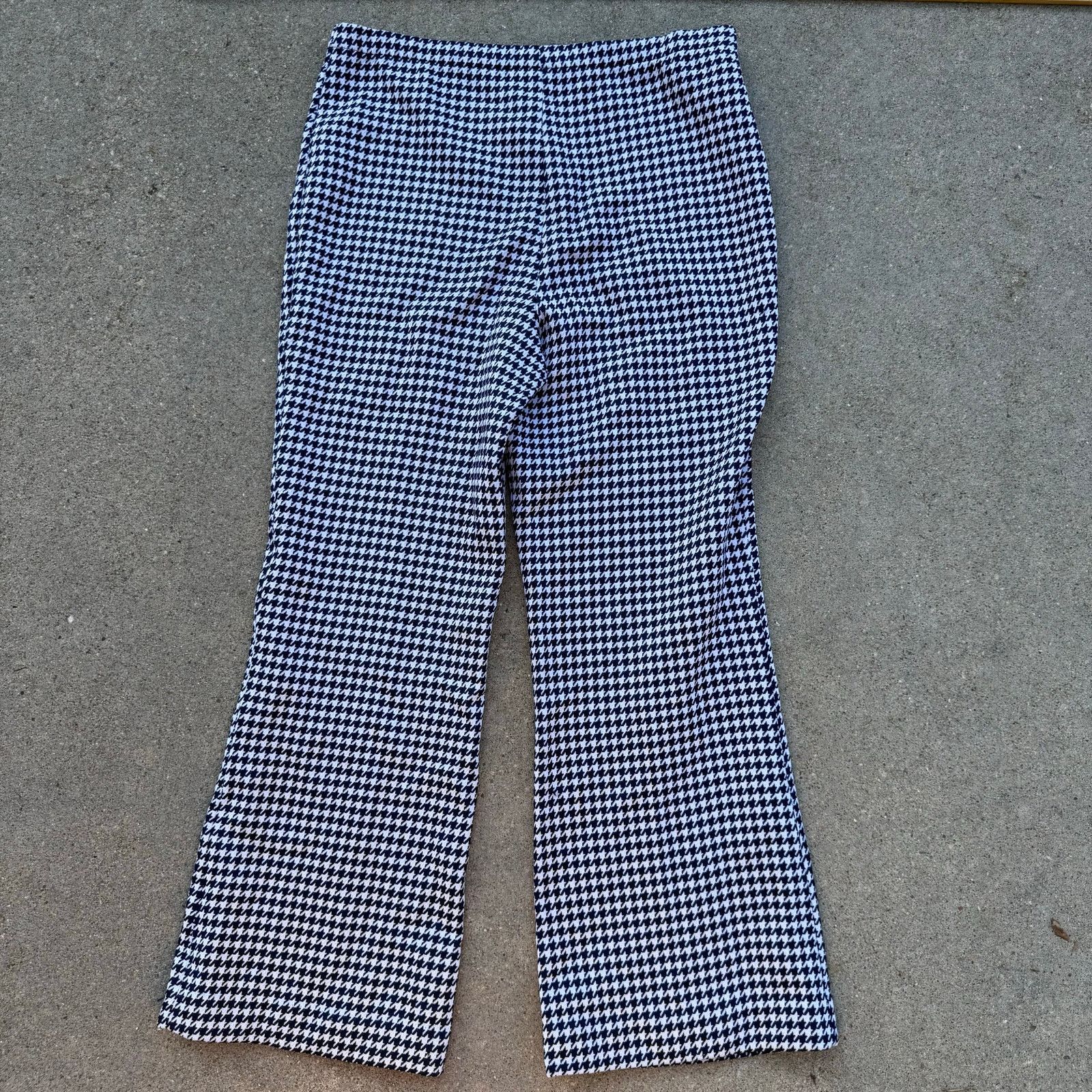 Vintage VTG Houndstooth tiny plaid check dbl knit polyester pants L Size 32" / US 10 / IT 46 - 2 Thumbnail