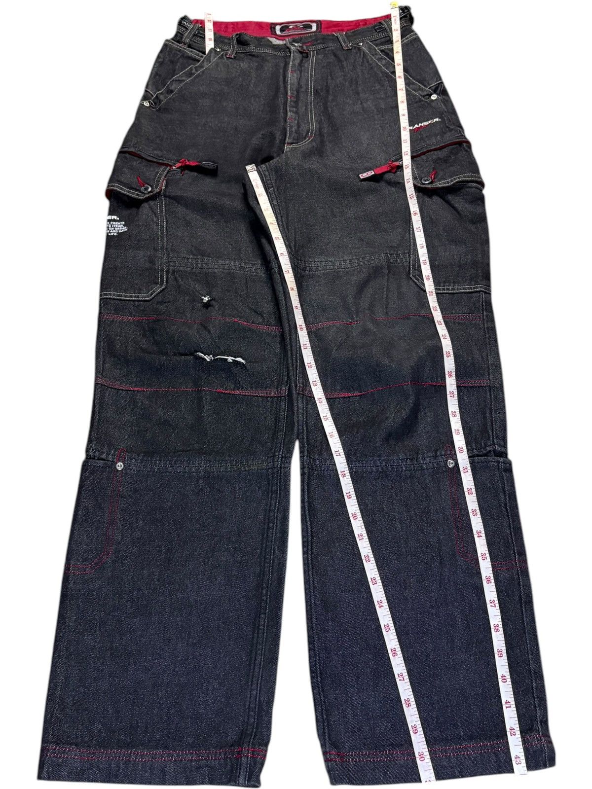 Japanese Brand Vintage Japanese Brand Cargo Distressed Baggy Jeans Size US 29 - 15 Thumbnail