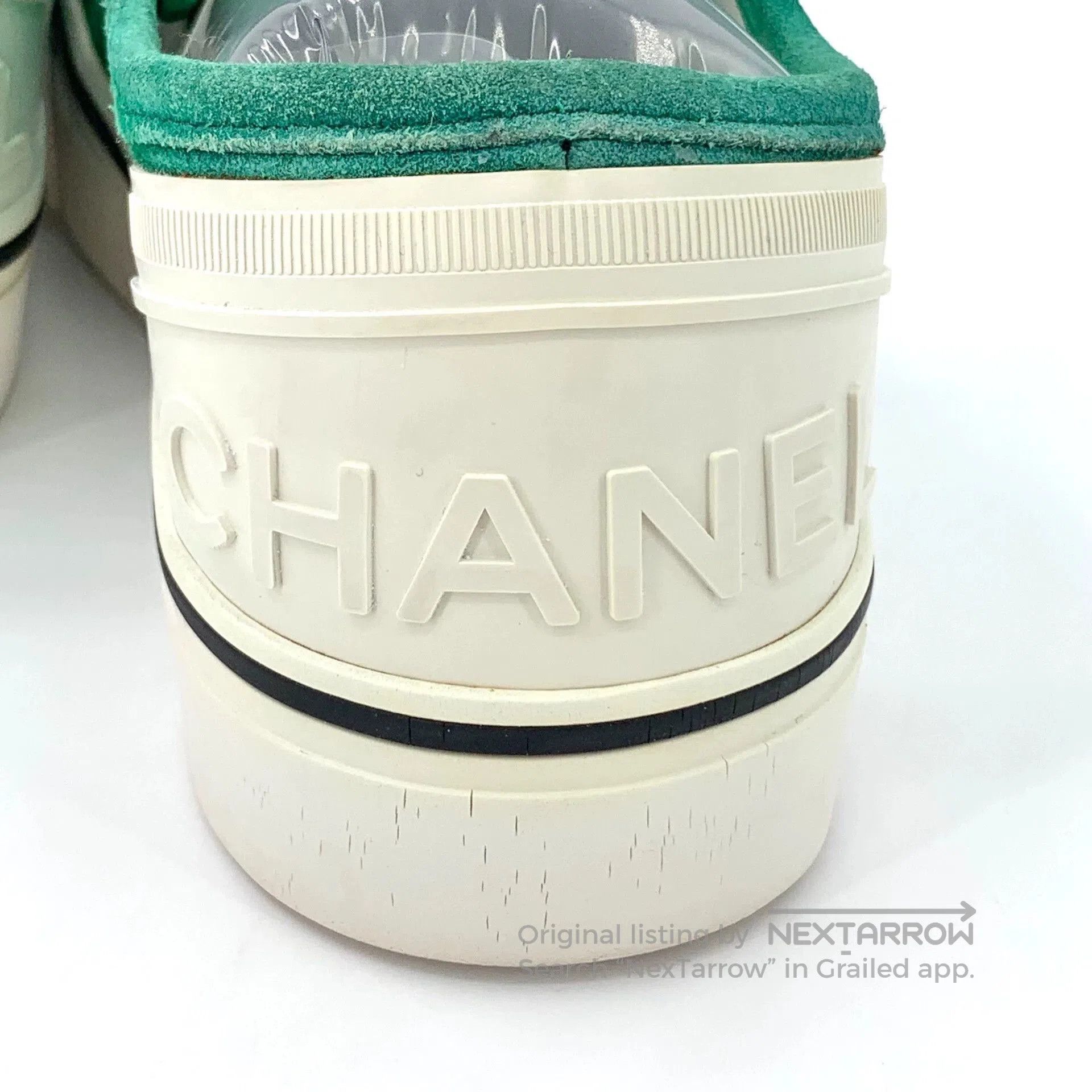 Chanel Chanel Green Canvas Lace-Up Sneakers. Size US 5 / EU 37 - 8 Thumbnail