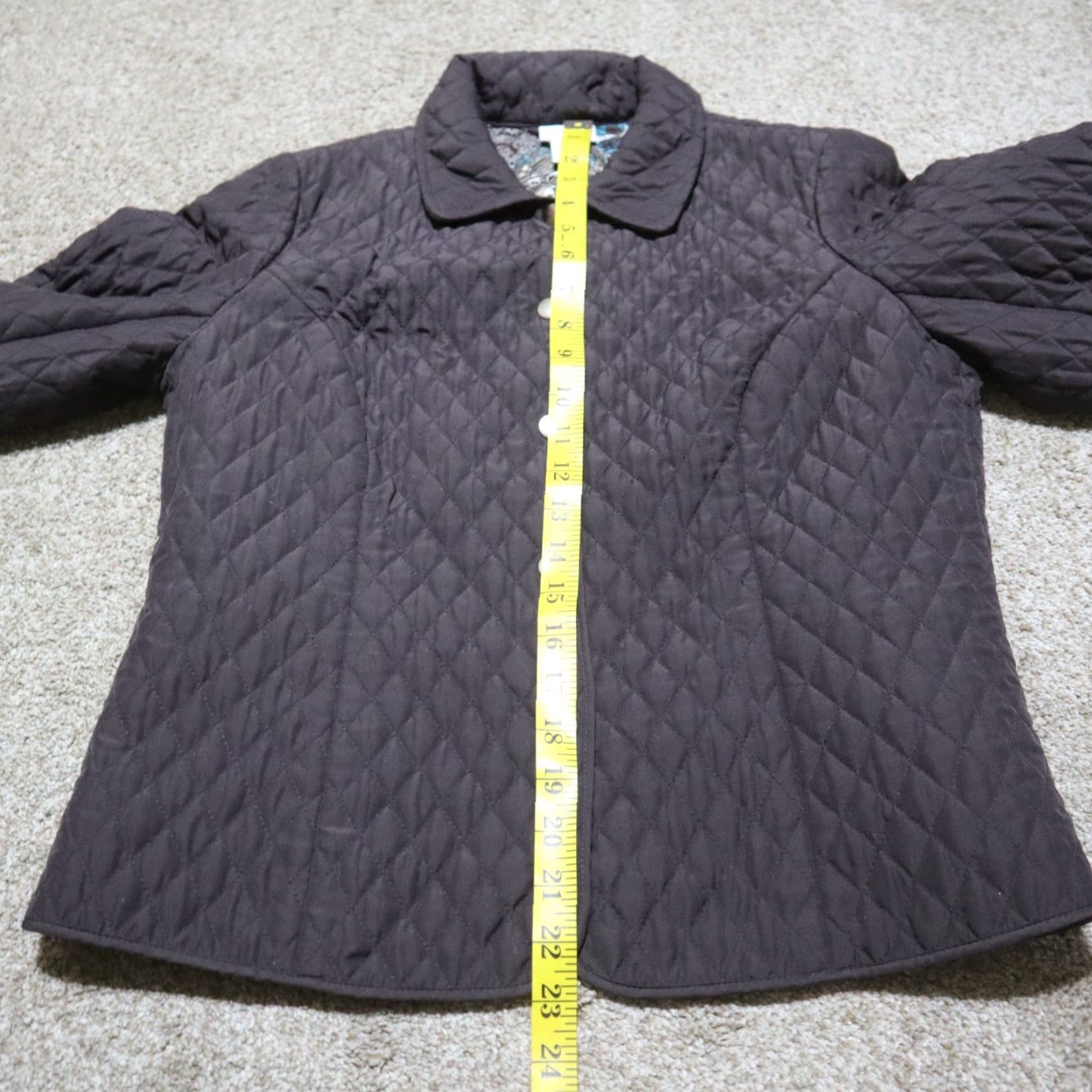 Vintage Kim Rogers Jacket Women M Brown Quilted Button Up Mid-Length Polyester Blended Fabric All Seasons Fall Spring Summer Winter Jacket Women Size M / US 6-8 / IT 42-44 - 7 Thumbnail