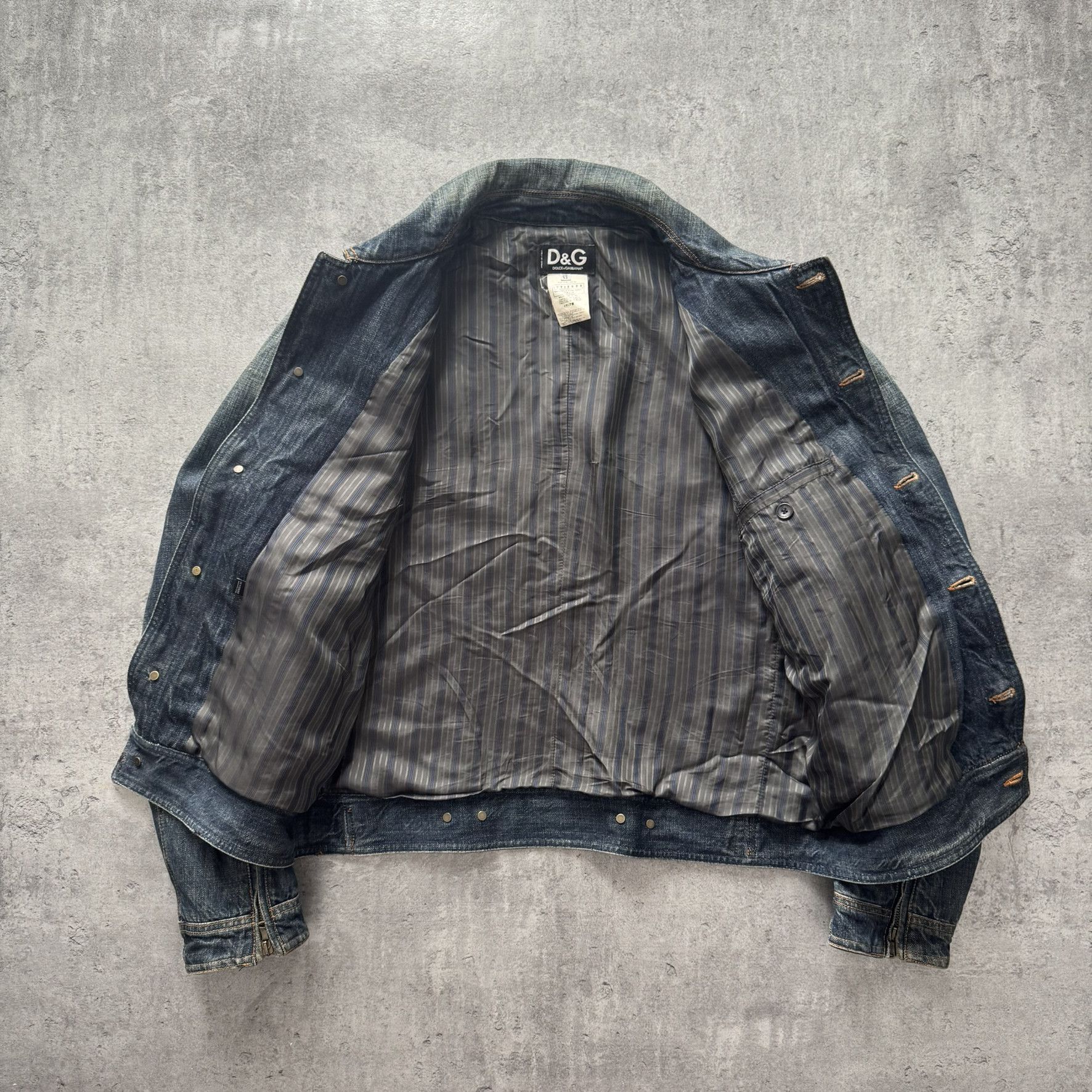 Dolce & Gabbana × Grailed Dolce&Gabbana Denim Jacket Jeans RARE D&G Leather Size US L / EU 52-54 / 3 - 5 Thumbnail