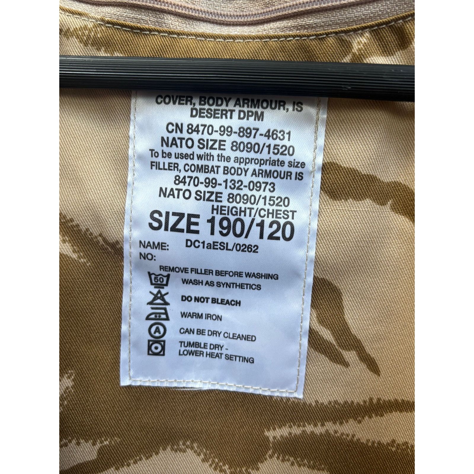 FOR OTHERS Vintage UK/NATO Military Desert Camo Body Armour Cover Vest Size US L / EU 52-54 / 3 - 4 Thumbnail