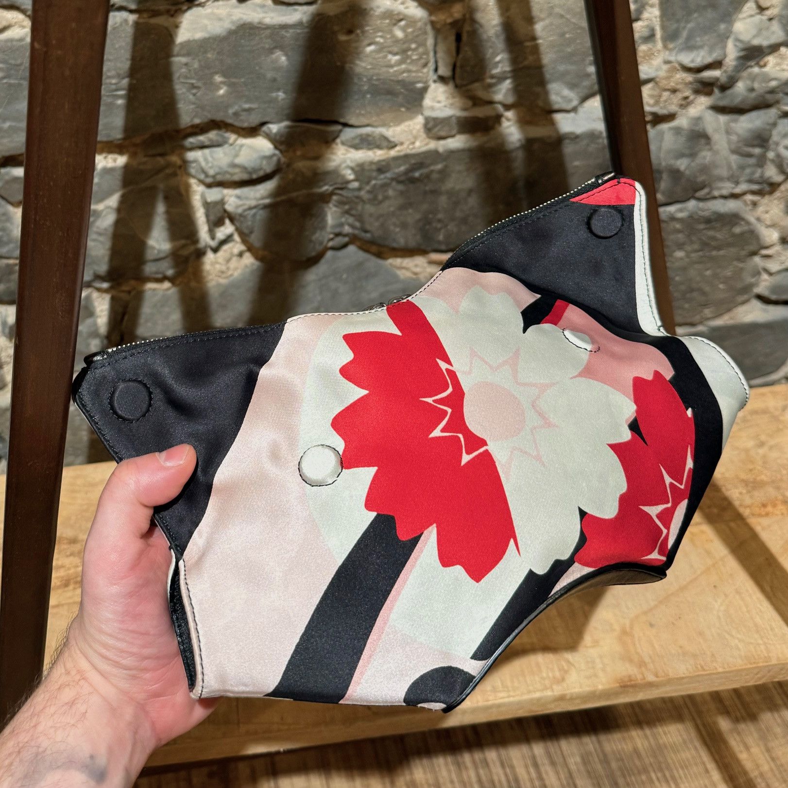 Alexander McQueen Alexander McQueen Satin Floral Small De Manta Clutch Bag Size ONE SIZE - 8 Thumbnail