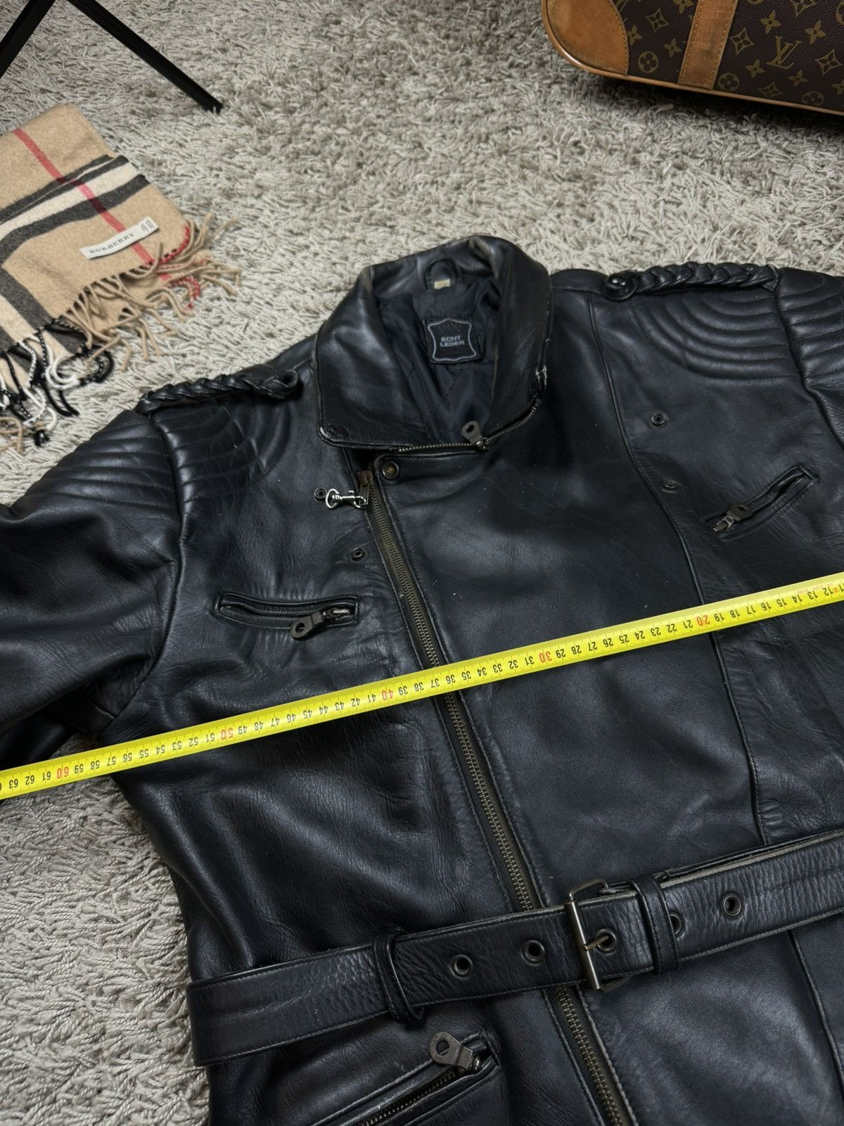 Vintage Vintage leather jacket bomber 90s original casual item Size US L / EU 52-54 / 3 - 5 Thumbnail