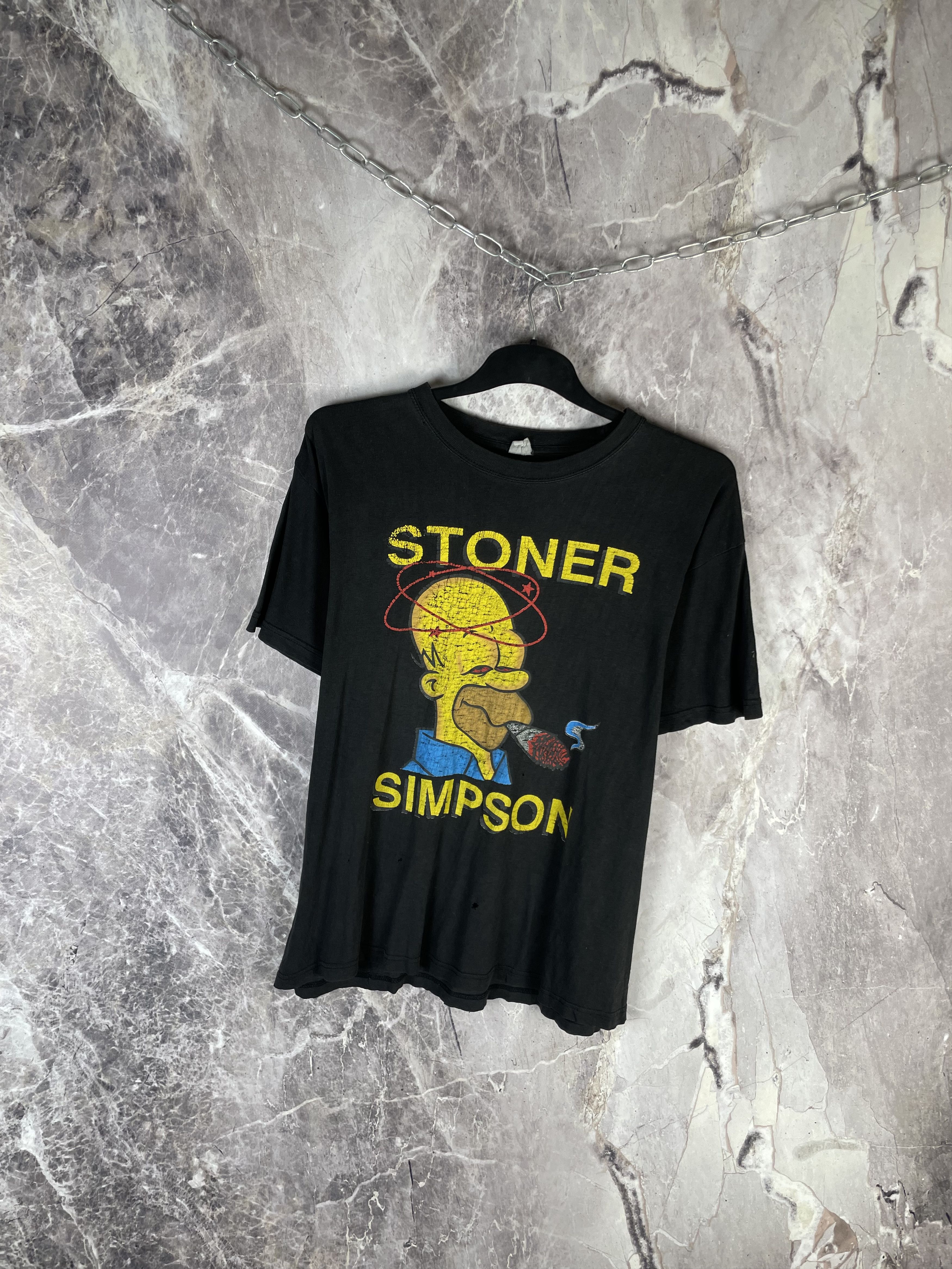 Vintage Vintage 90s Stoner Homer Simpsons The Simpsons Blunt Tee Size US M / EU 48-50 / 2 - 2 Thumbnail