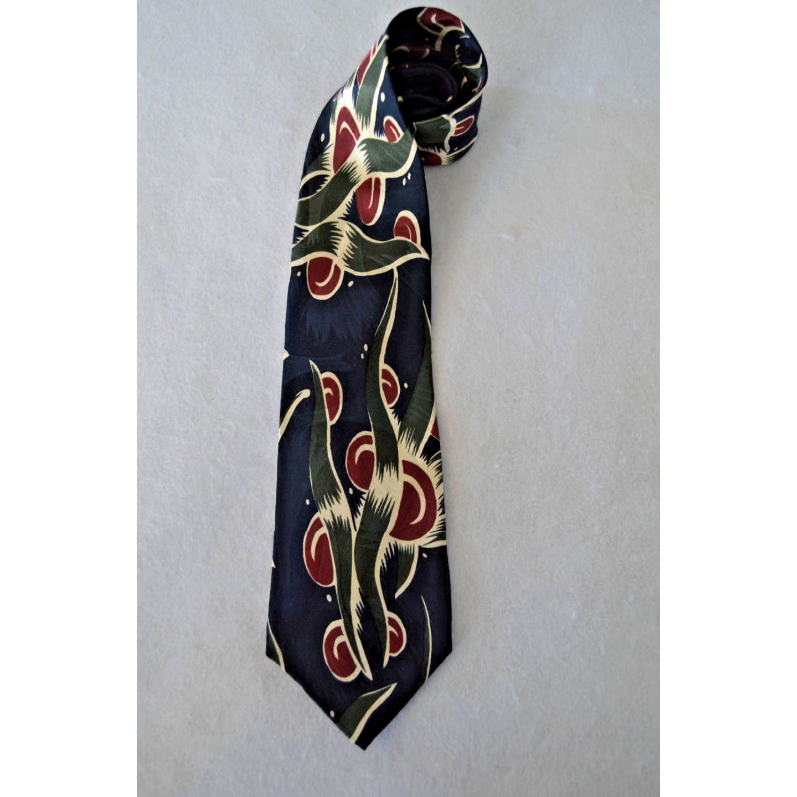 Vintage VTG Bachrach Screenplay by Martin Wong Men's Neck Tie Geometric 100% Silk Size ONE SIZE - 2 Thumbnail