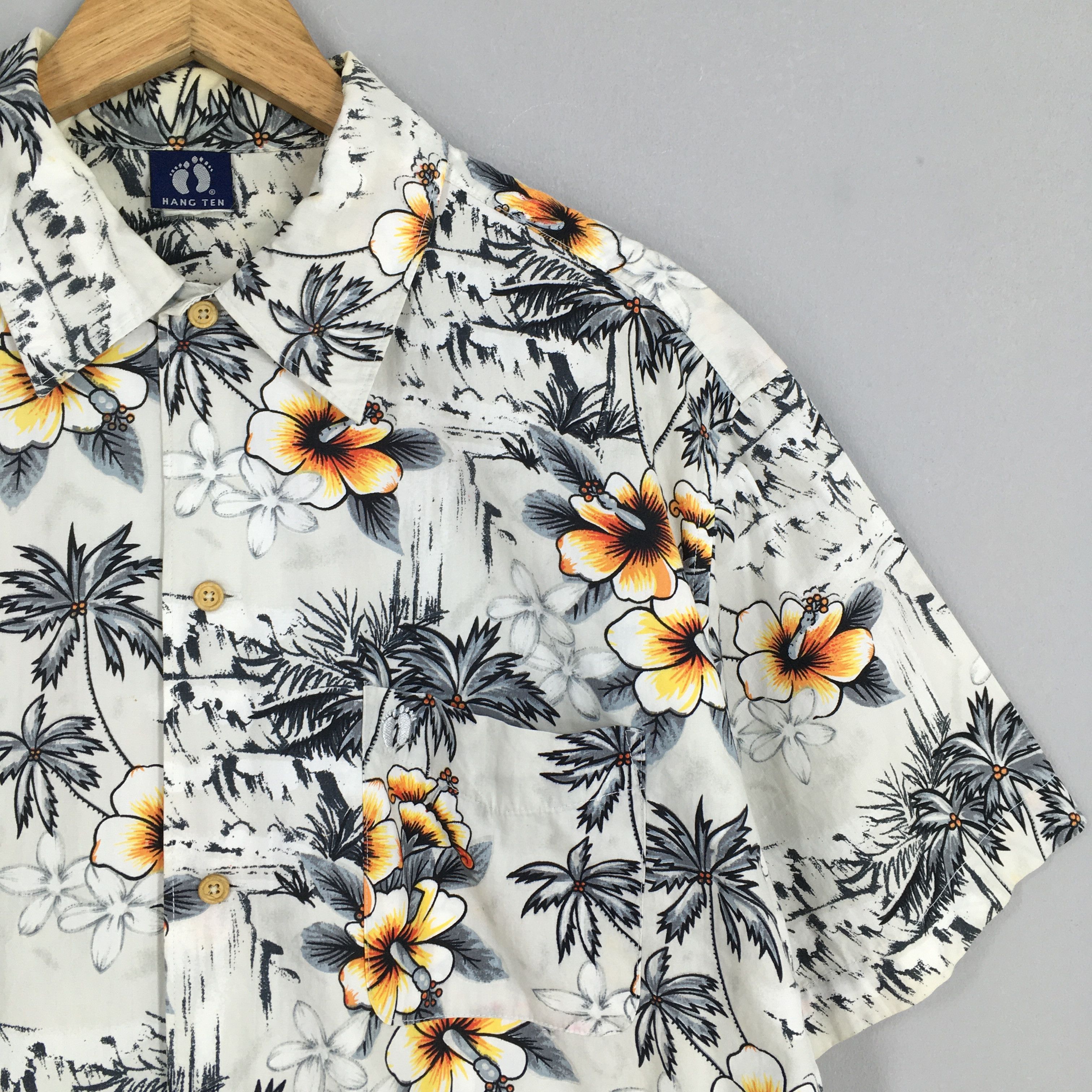 Hang Ten Vintage Hang Ten Hibiscus Palm Beach Hawaiian Shirt Large Size US L / EU 52-54 / 3 - 2 Thumbnail