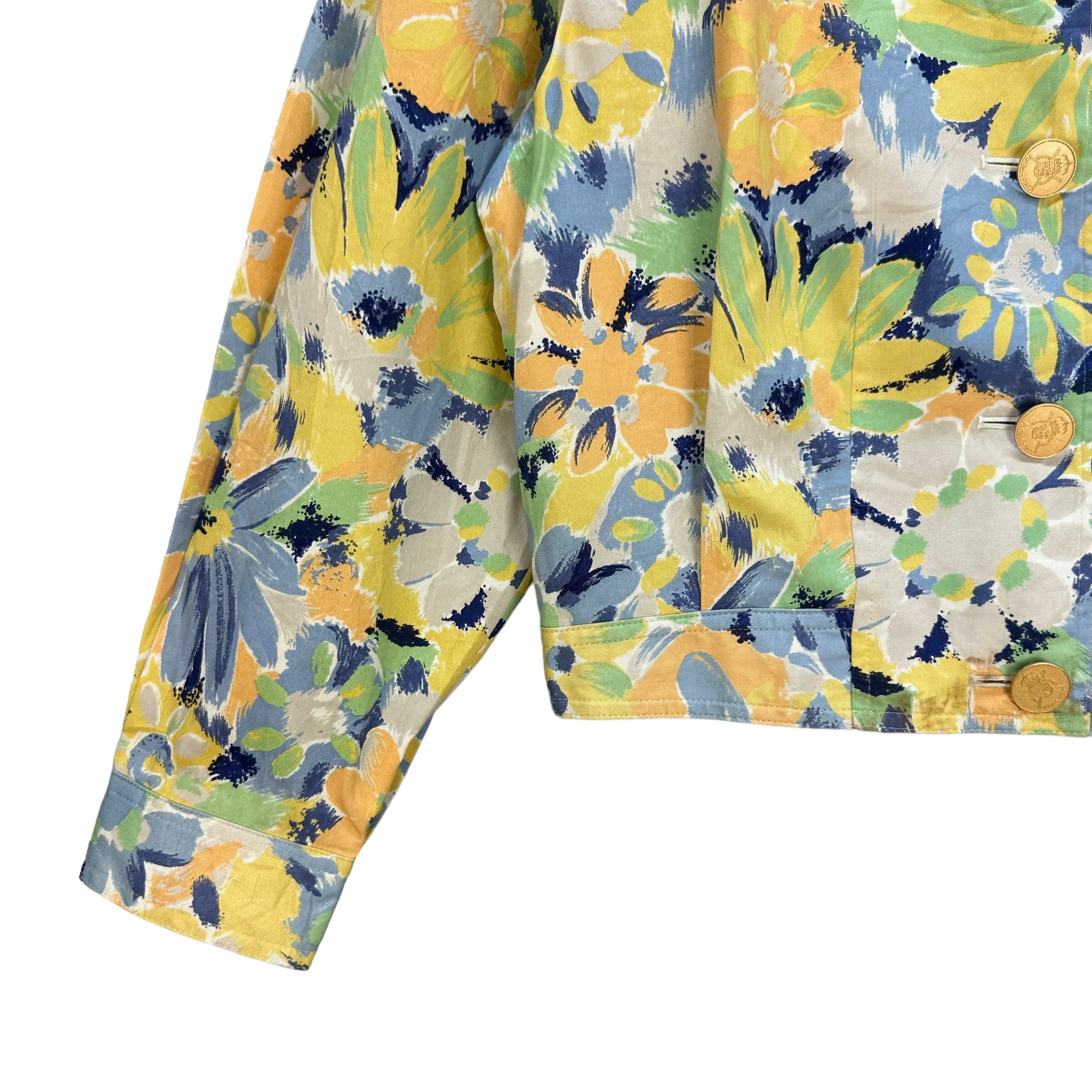 Japanese Brand KODAMA FLOWER FULLPRINT CROPPED JACKET #8255-218 Size S / US 4 / IT 40 - 4 Thumbnail