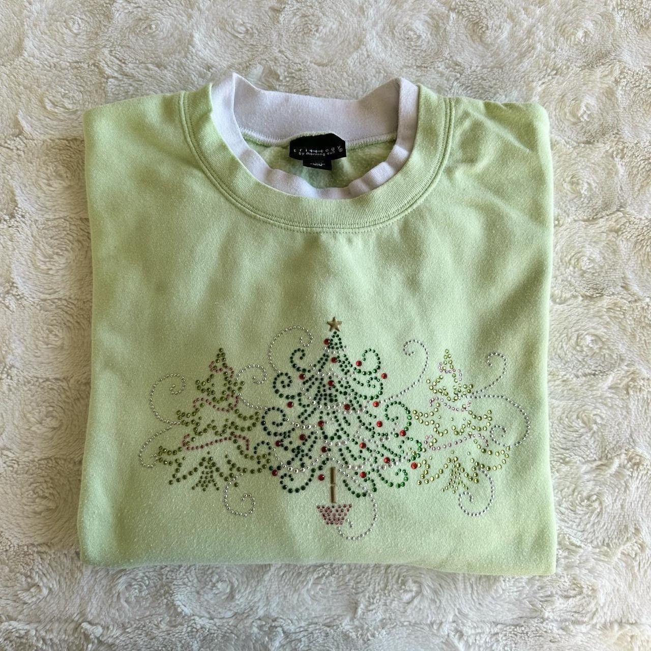 Other Vintage Christmas Holiday Sweatshirt Womens Large Green Vtg Size L / US 10 / IT 46 - 1 Thumbnail