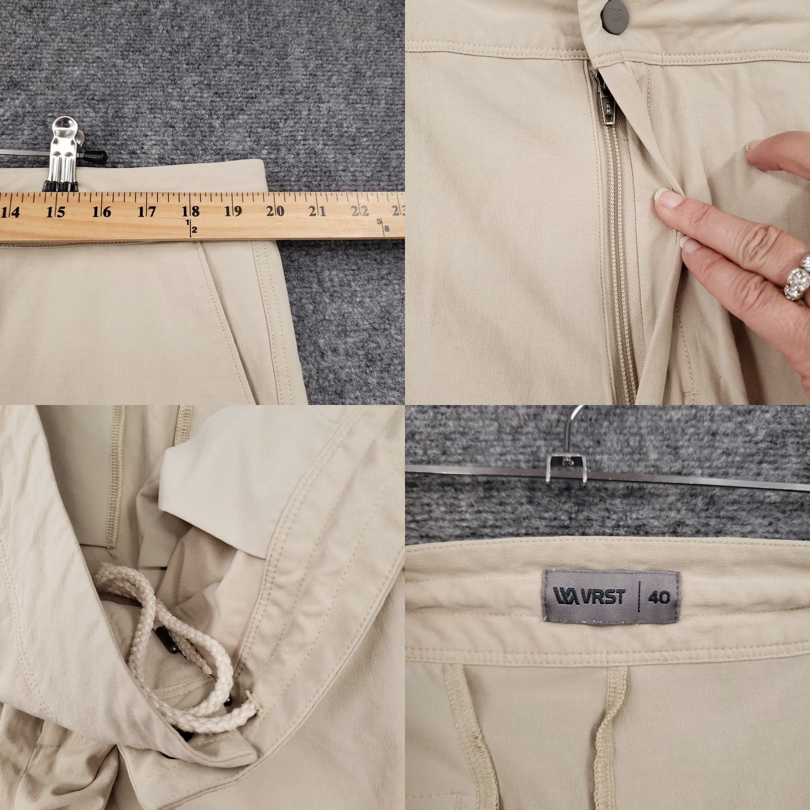 Vintage VRST Shorts Mens 40 Beige Chino Bermuda Drawstring Flat Front Stretch Preppy Size US 40 / EU 56 - 8 Thumbnail