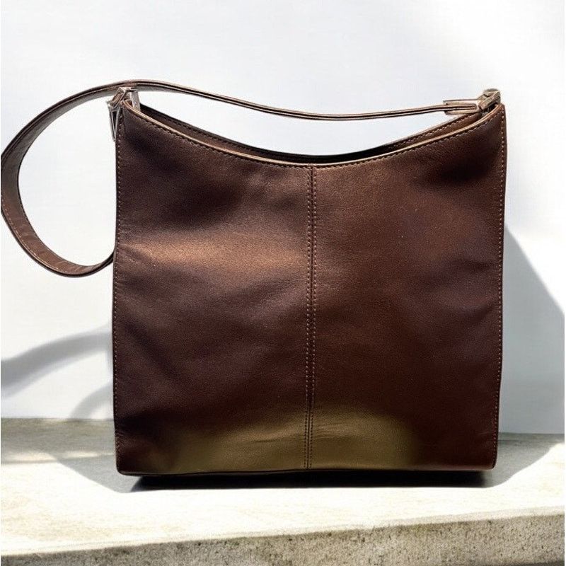 Liz Claiborne Liz Claiborne Leather Company Brown Purse Shoulder Bag Size ONE SIZE - 1 Thumbnail