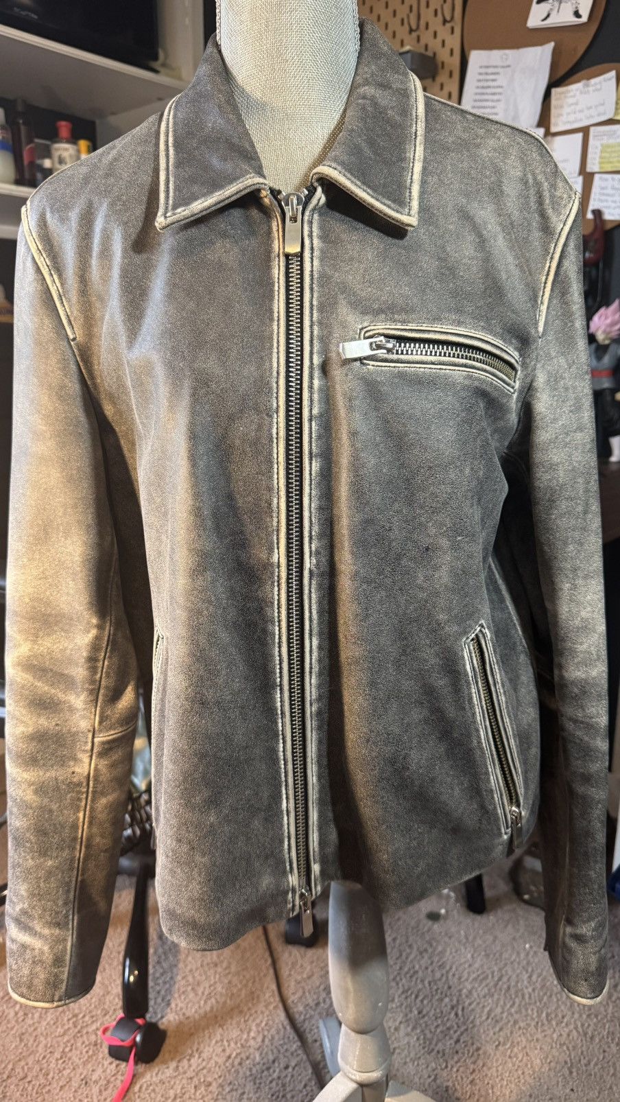 【希少】PEARLED IVORY LEATHER BLOUSON JACKET LEATHER BLOUSON JACKET - SMOOTH – PEARLED IVORY